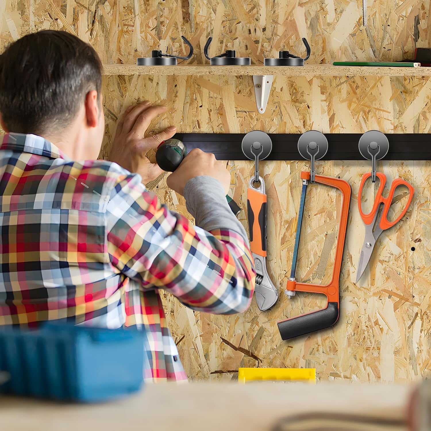 Grtard 10 Pack Black Magnetic Hooks 35 LBS Heavy Duty Neodymium Magnet Hook, Strong Swivel Swing Magnetic Hooks, Magnet with Hooks for Hanging, Home, Office, Classroom, Locker, Workplace image number 1