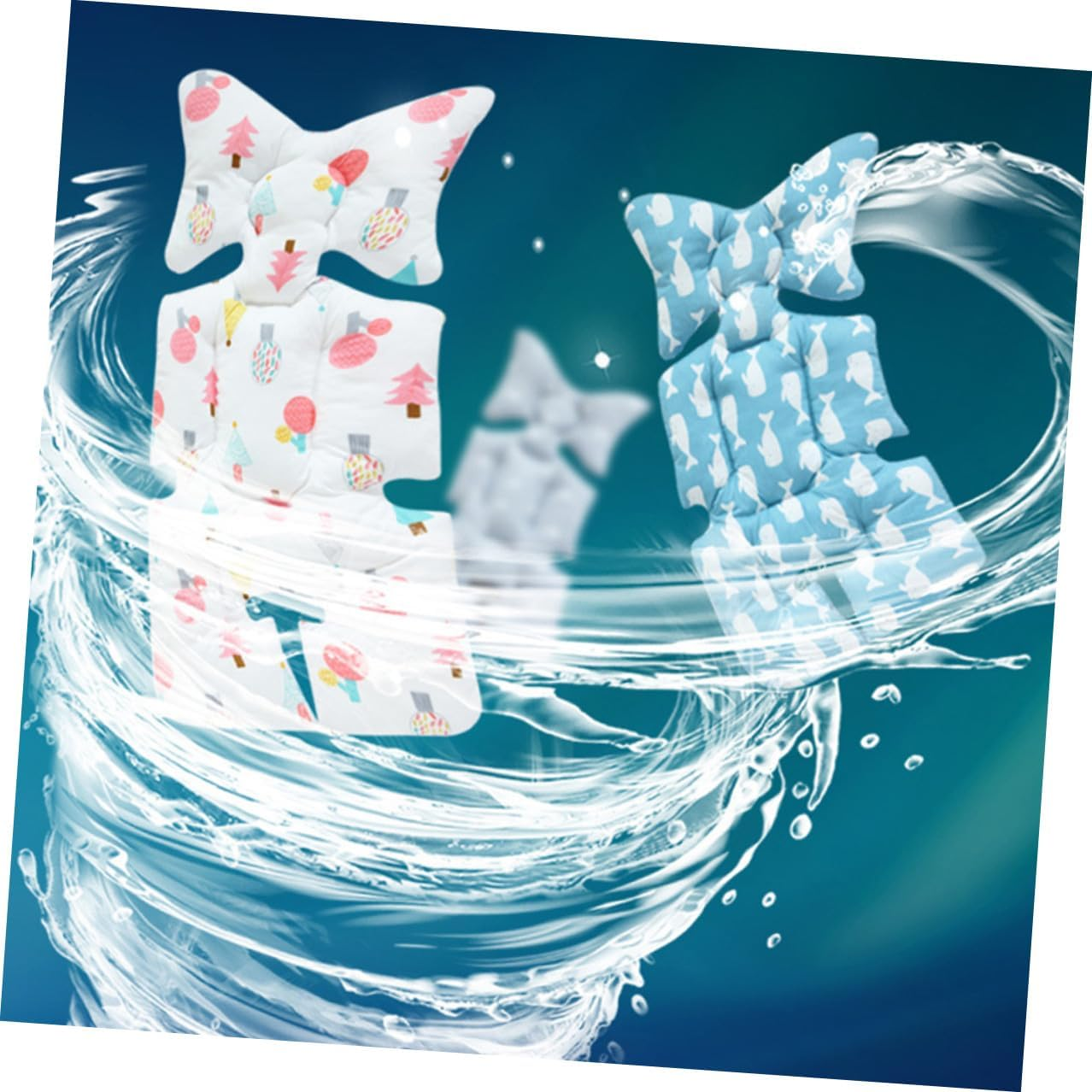 Breathable Cotton Stroller Cushion Mat with Head Support Soft Cart Protector Pad for Stroller and Dining Chair Pressure Relief Seat Liner for Comfortable All-Season Use image number 2