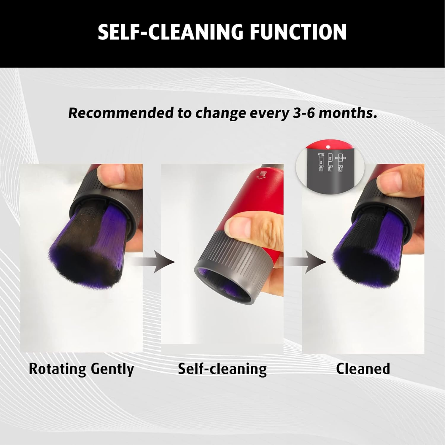 Scratch-Free Dusting Brush Attachment Replacement Compatible with Dyson Outsize V7 V8 Cyclone V10 V11 V12 Detect Slim V15 Detect Vacuum Cleaner, Nreirly Self-Cleaning Soft Dust Brush Vacuum Attachment