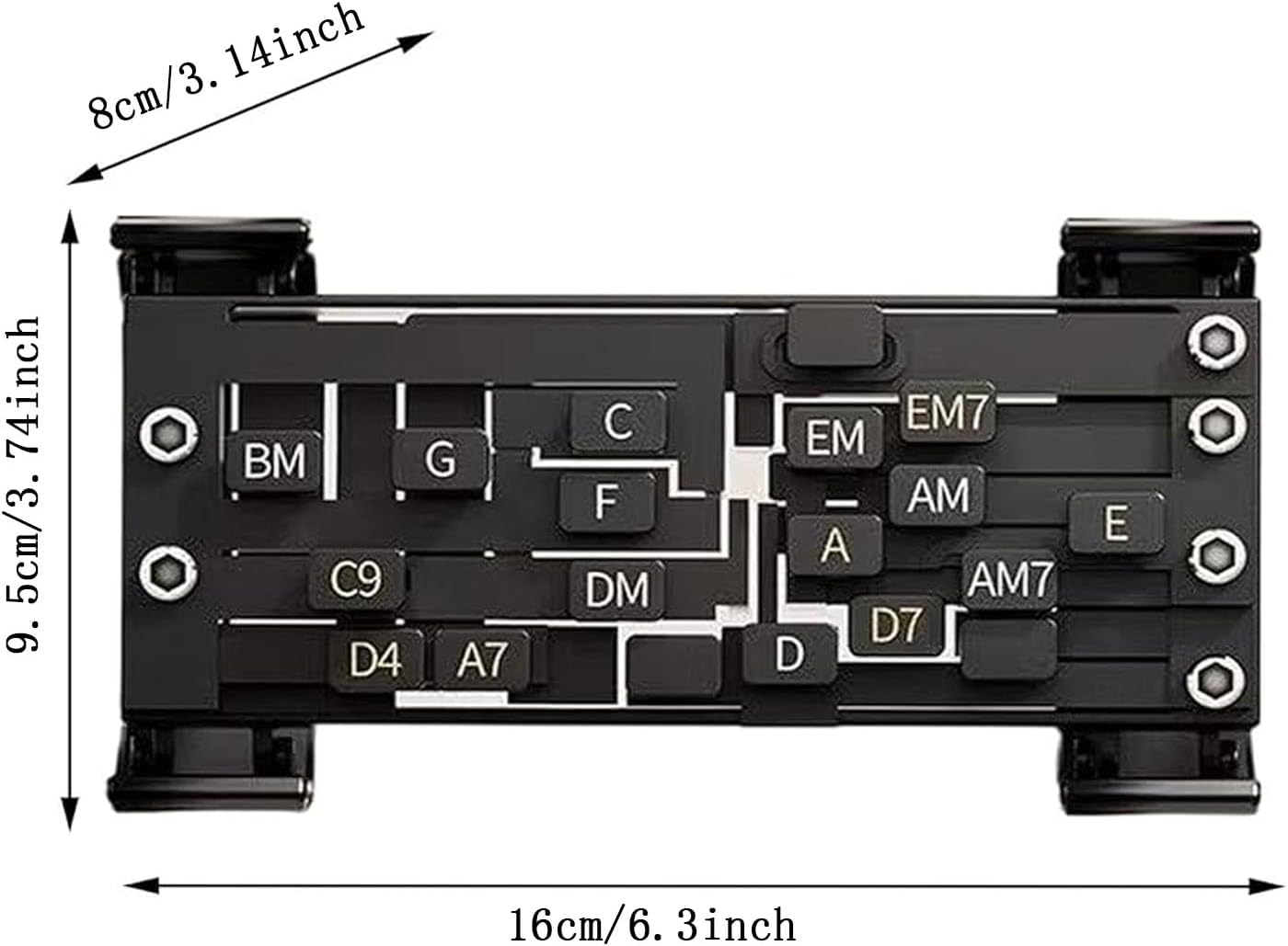 Shengsenfu Guitar Chord Helper, Practical Guitar Trainer Tool Guitar Learning Tools Guitar Chord Practicetool Guitar Chord Presser Guitar Chord Trainer Attachment Reusable Guitar Aid Chordtool (Brown) image number 4