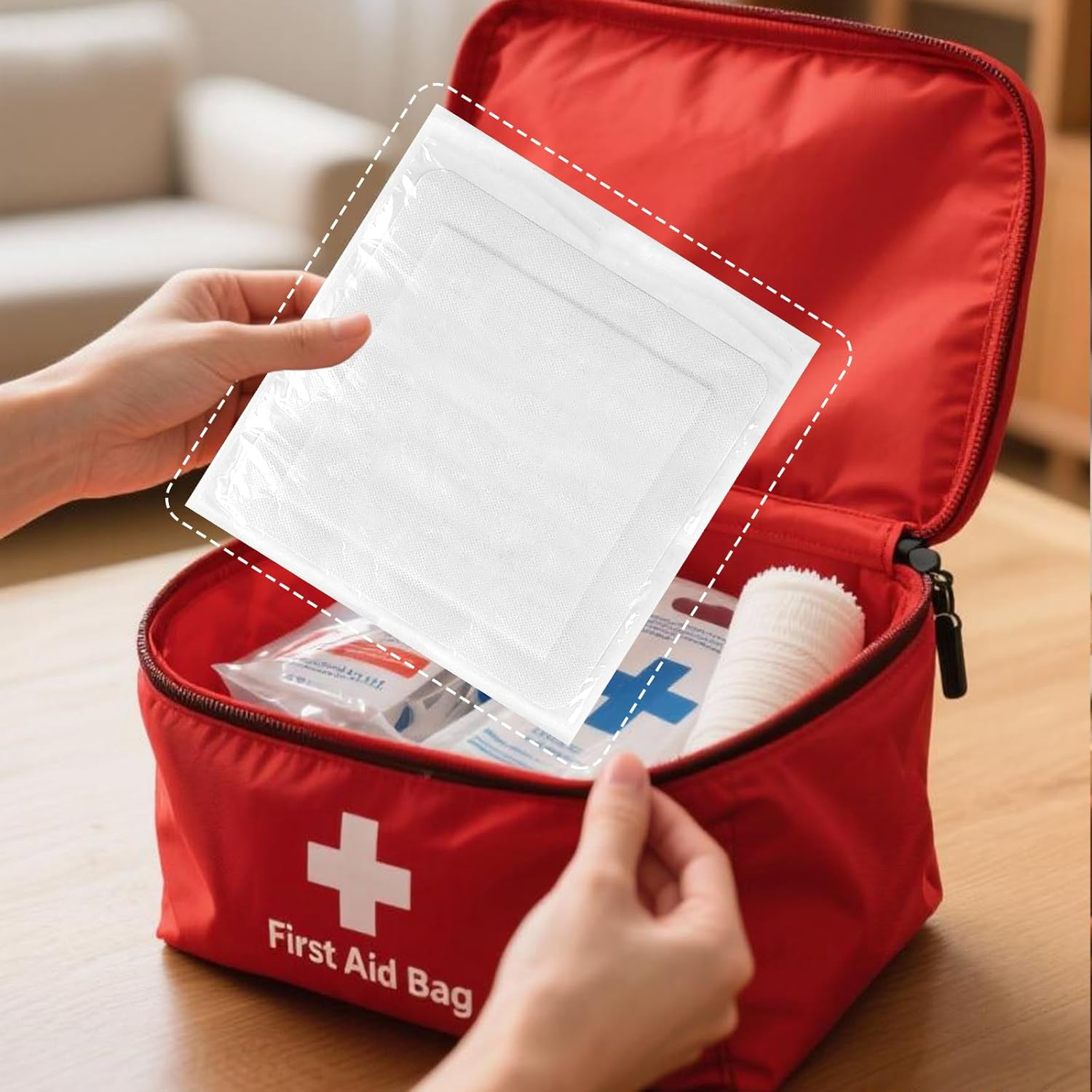 Large Breathable Wound Dressings Pads,Sterile Individually Wrapped Dressing Patches, Non-Stick Wound Care for Burns, Ulcers,Post-Surgery,20X20Cm, 6Pack image number 1