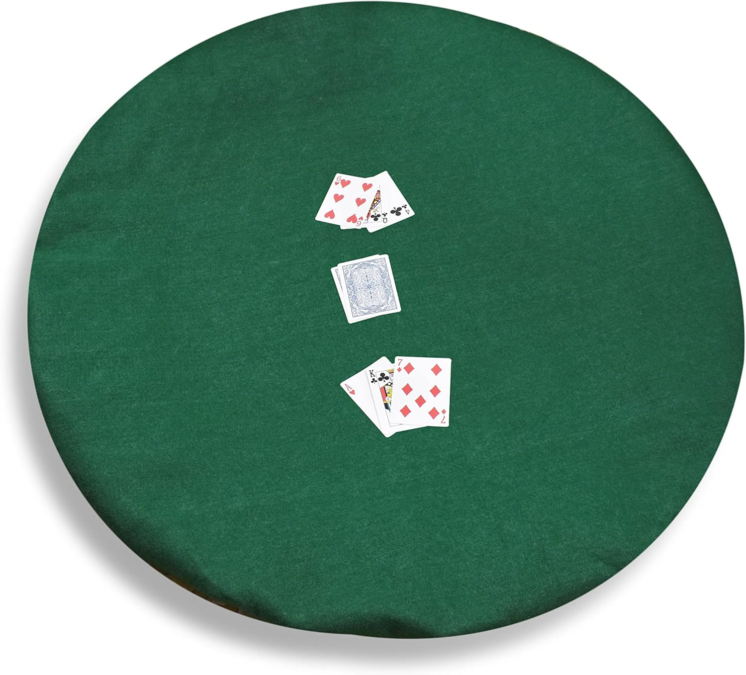 Katai Poker Table Cover - Green Felt Casino Style for Game Night, Poker, Mahjong, Board Games, round Table Top, 36-48 Inch, Noise Reducing, Slip Prevention, Smooth Fabric, Includes 6 Cork Coasters image number 5