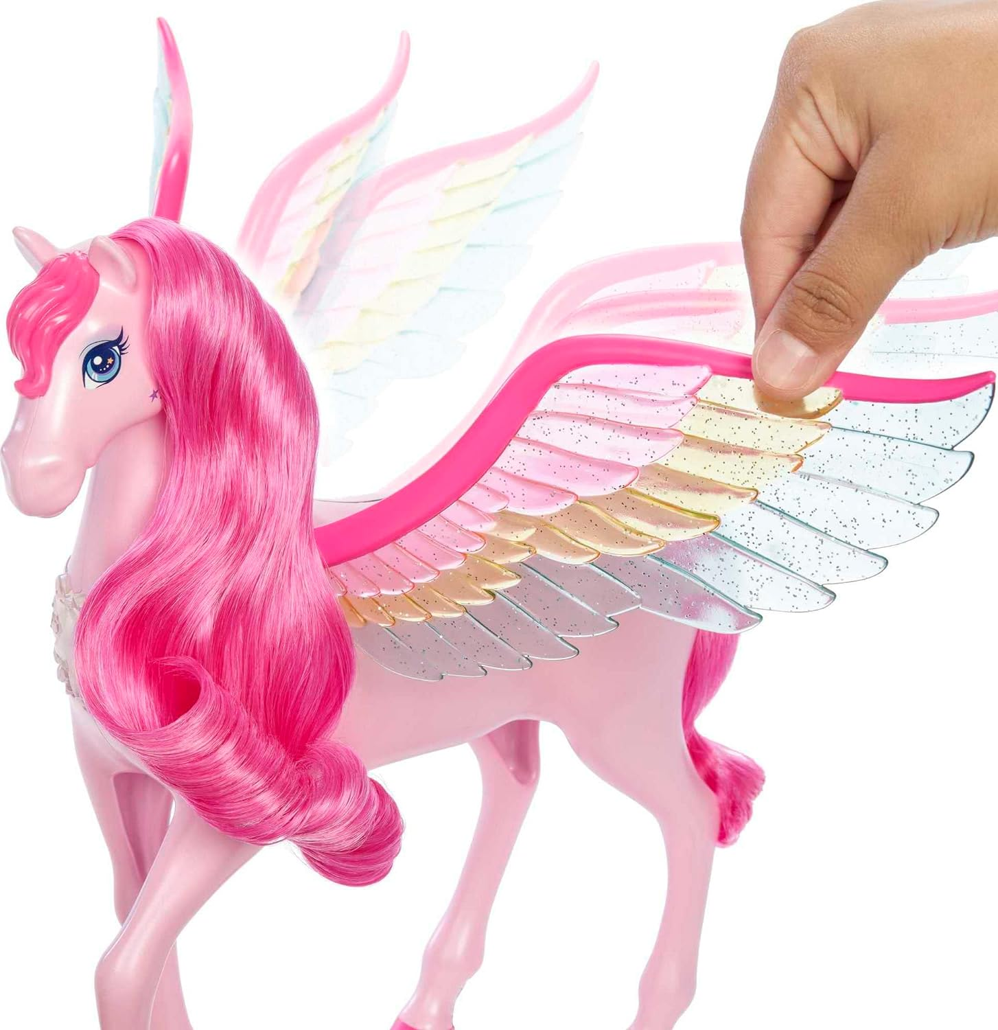 Barbie Pink Pegasus with 10 Accessories Including Puppy, Winged Horse Toys with Lights and Sounds, Barbie a Touch of Magic image number 4
