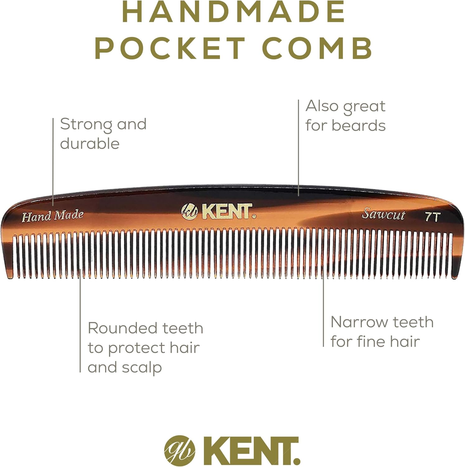 Kent Pocket Hair Comb, 136 Mm Length image number 5