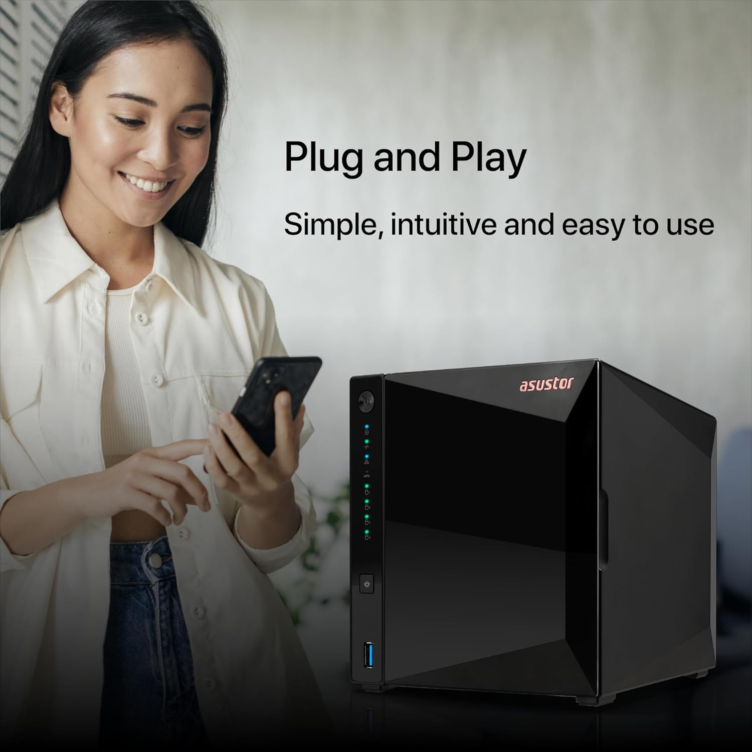 Asustor Drivestor 4 Pro Gen2 AS3304T V2, 4 Bay NAS Storage, 1.7Ghz Quad-Core, 2.5Gbe Port, 2GB RAM DDR4, Network Attached Storage Device for Home Personal Cloud Storage (Diskless) image number 4