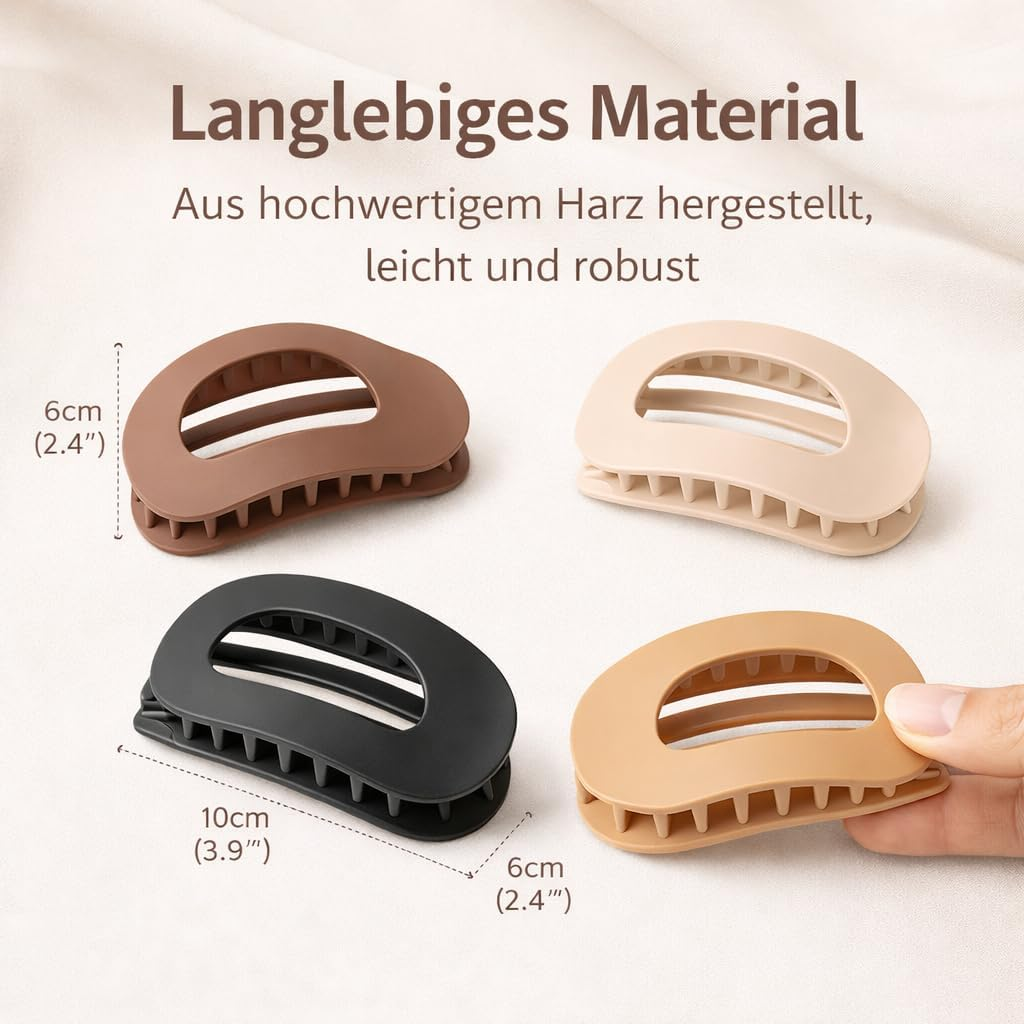 Generisch Pack of 4 Hair Clips for Women, French Hair Clips, Strong Hold Side Hair Clip, Flat Secure Hold Inner Teeth Hair Claws image number 3