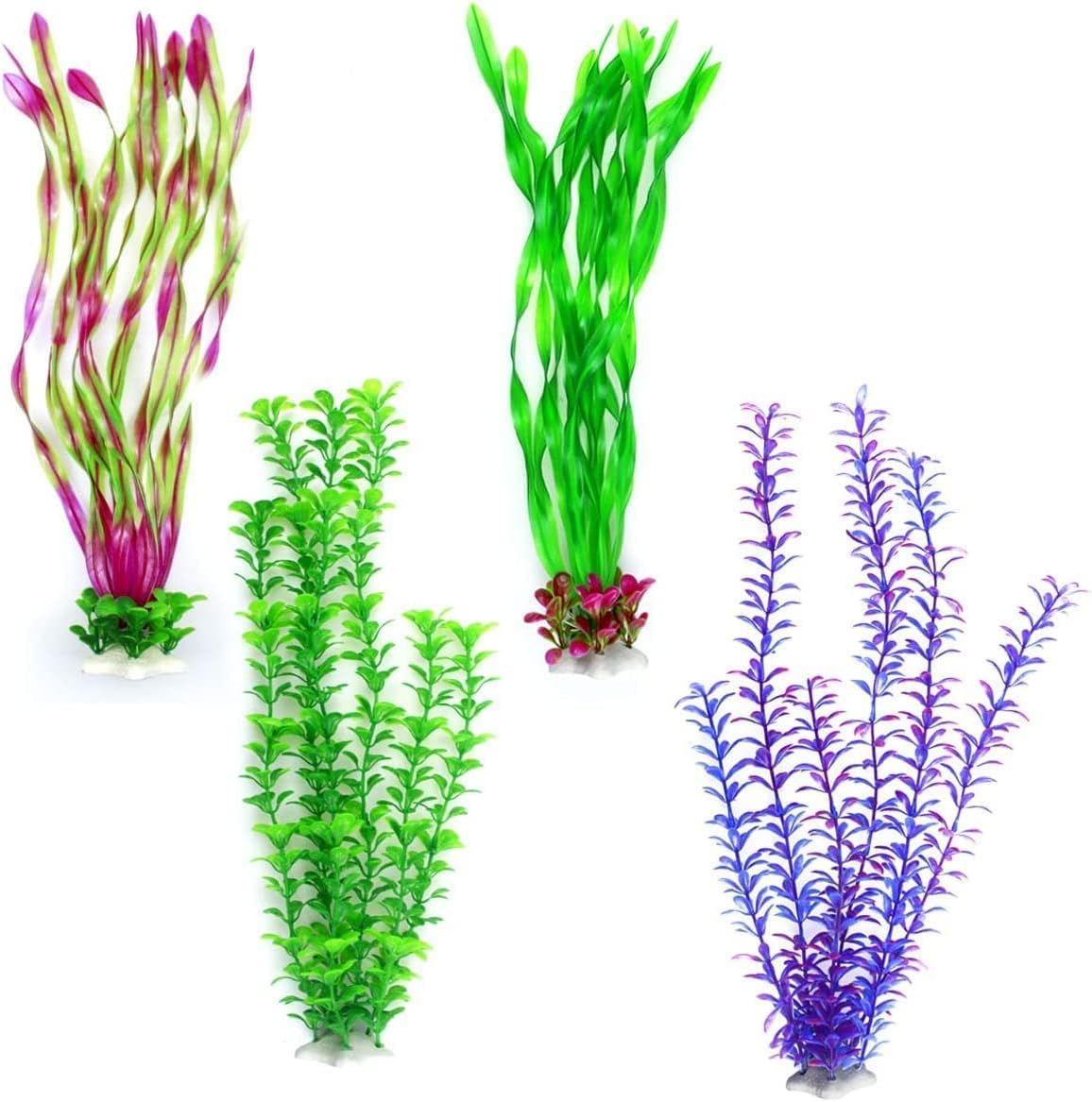 Aquarium Fish Tank Plastic Plants, 4 Pcs Aquarium Plants Fish Tank Decorations, Aquarium Artificial Plants Aquarium Decoration image number 5