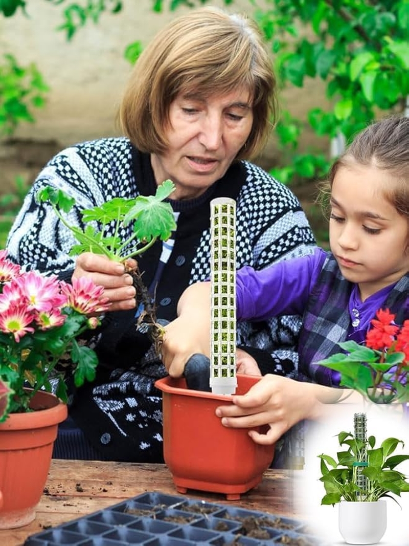 4-Piece Stackable Moss Pole Plant Support with Green Mesh Climbing Stakes for Indoor Plants, Potted Plant Climbing Aid, Moss Pole for Monstera, Ivy, Pothos and Other Climbing Plants image number 6