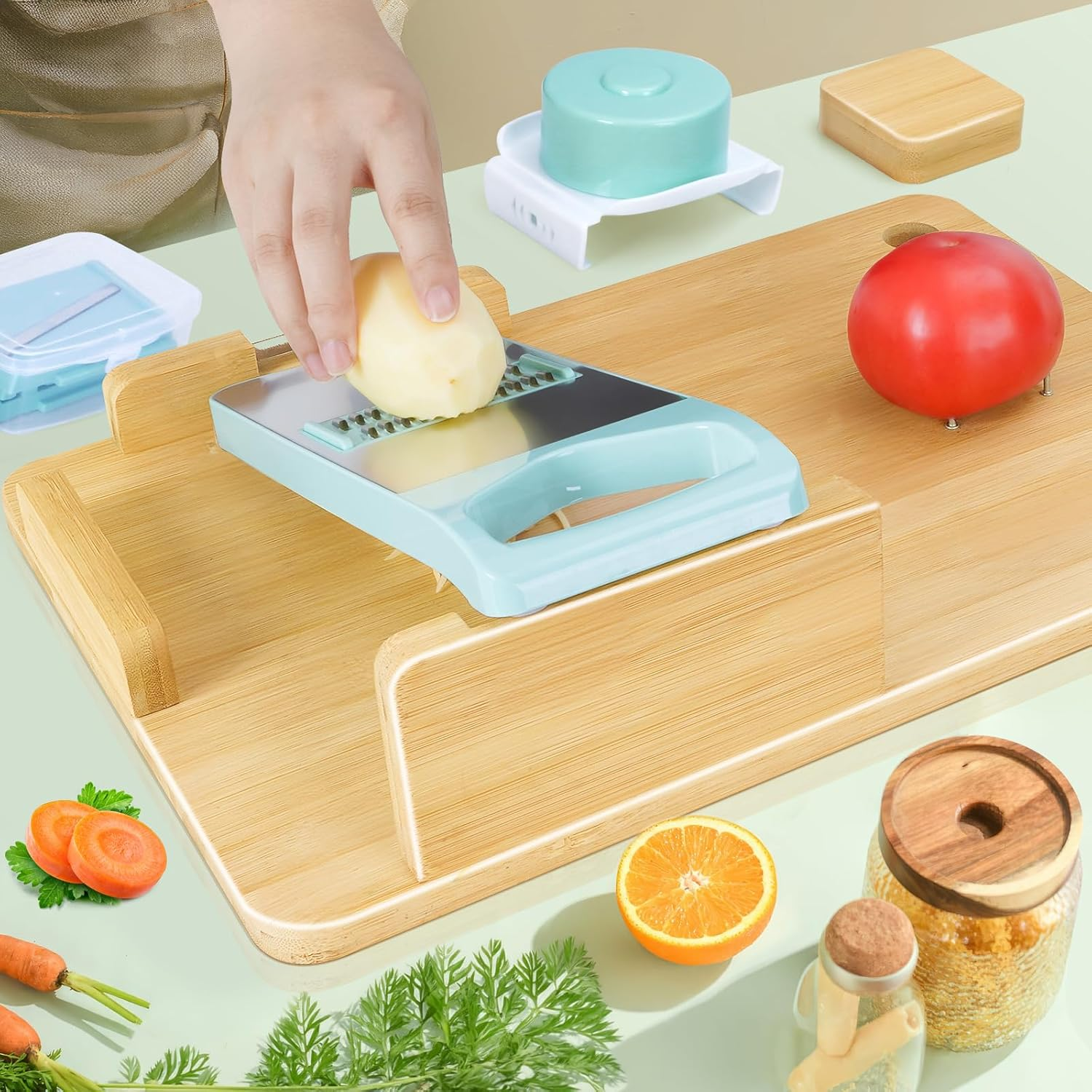 Adaptive One-Handed Cutting Board, Handicap Kitchen Tools with Bread Stops and Steel Spikes, Easy to Clean, Ideal Gifts for Senior Citizens, Stroke Survivors and Amputees image number 2