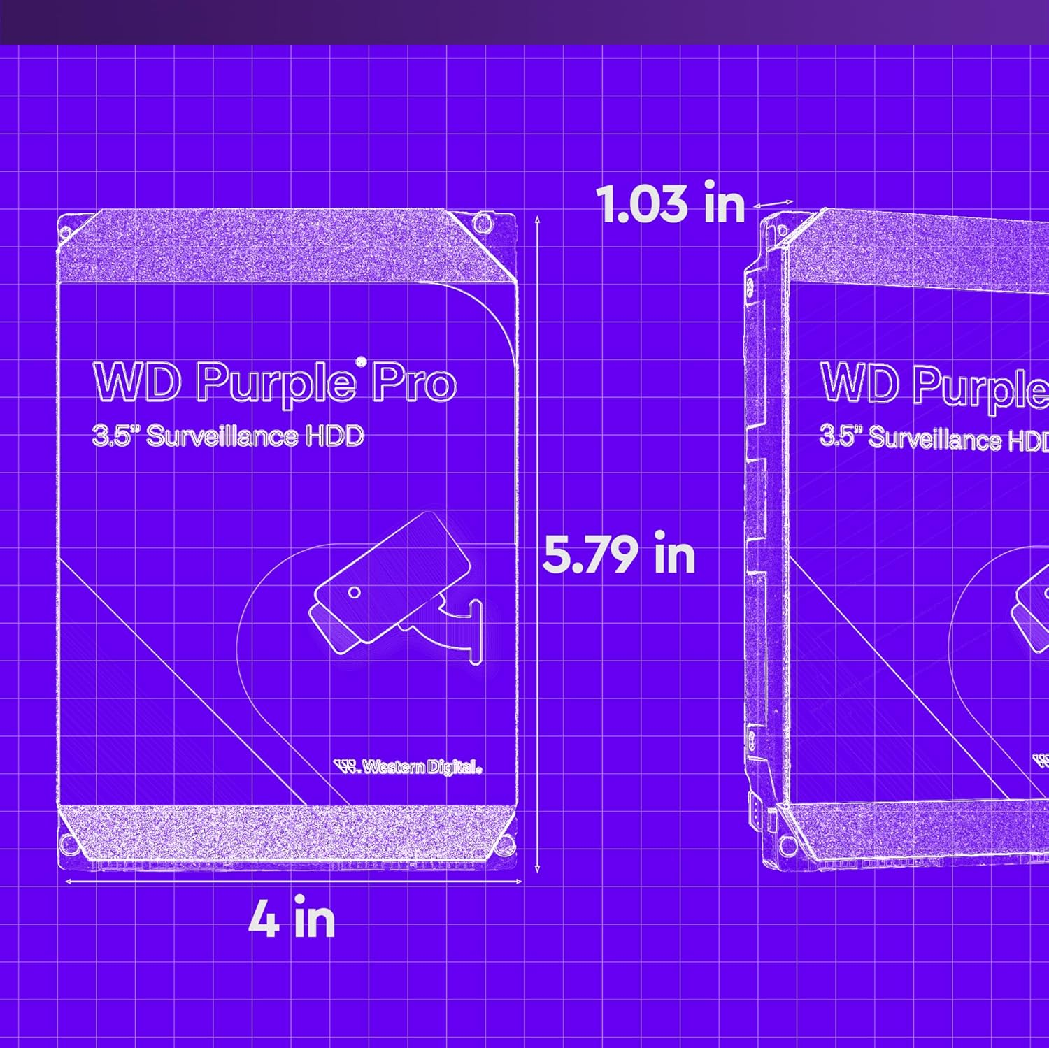 Western Digital WD Purple Pro 14TB 3.5" WD142PURP Smart Video HDD image number 5