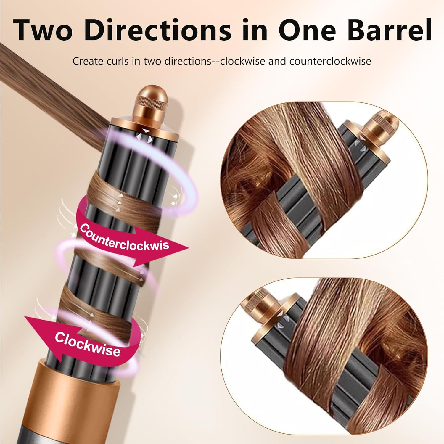 40Mm/1.6Inch Long Curling Barrels Attachments for Dyson Airwrap Styler, Hair Curl Barrels Replacement Parts,Gold image number 4