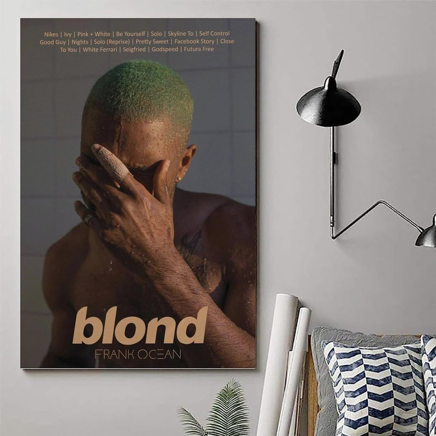 Frank Poster Ocean Music Album Blond Poster Canvas Painting Wall Art Picture Home Decor Print for Bedroom Living Room Dorm Study Bar Office 12X18Inch(30X45Cm) image number 4