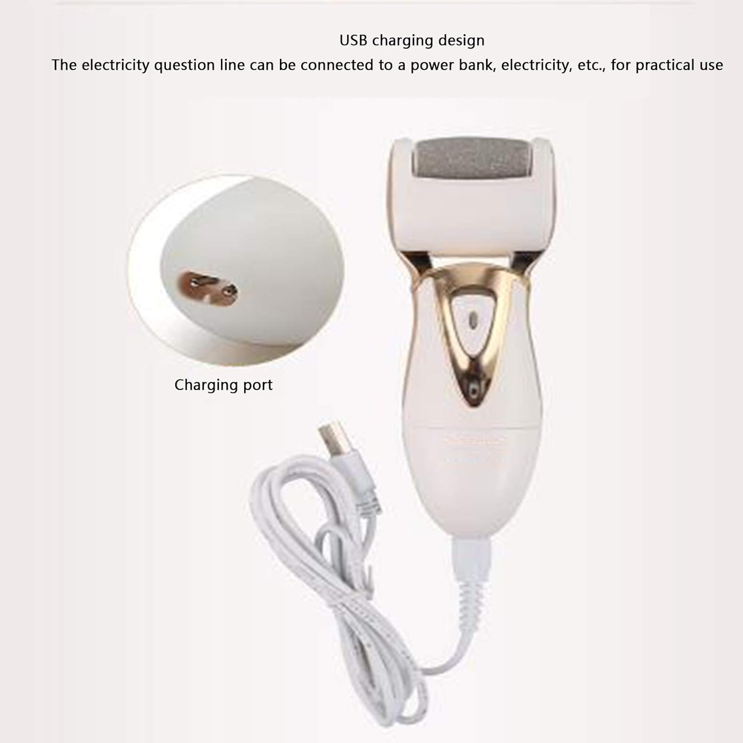 Portable Electric Hard Skin Remover, Electric Foot File,Rollers and Rechargeable Foot Care Tool for Dry Dead and Cracked Feet Velvet Smooth image number 6