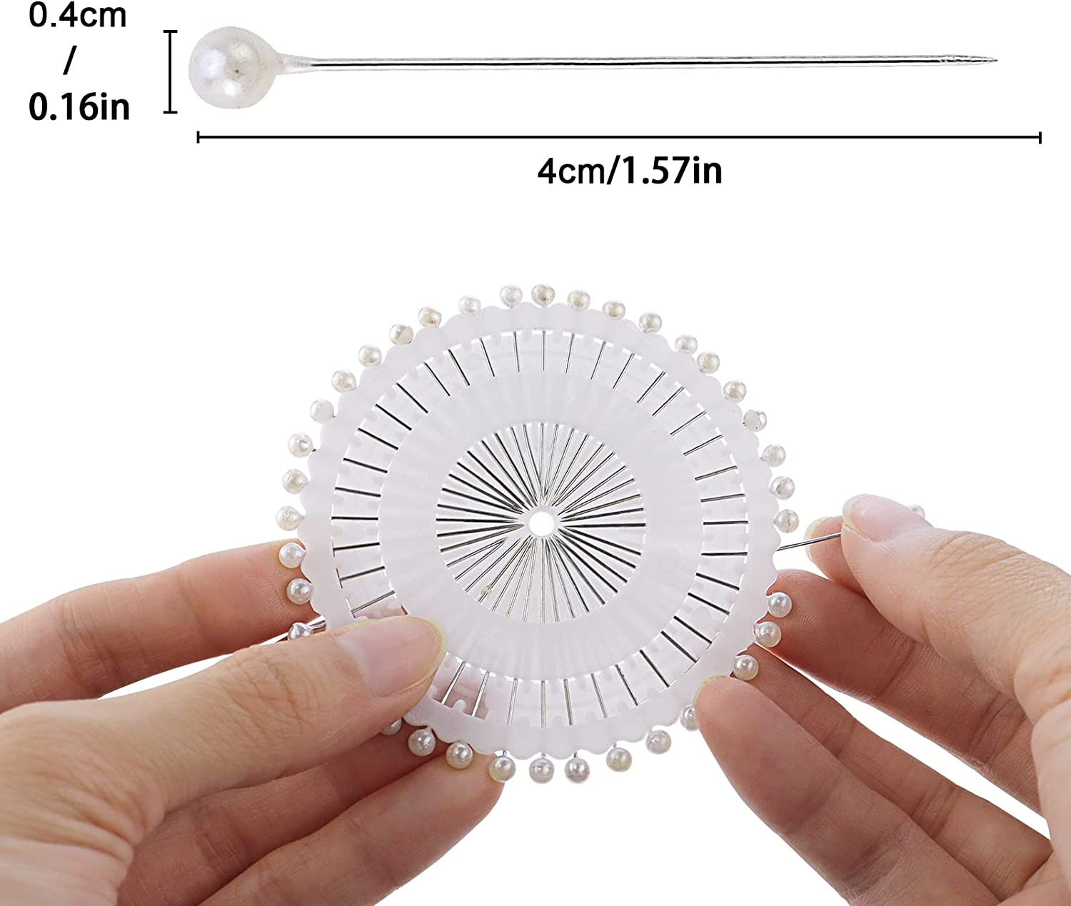 480 Pcs White Pearlized Ball Head Pins White Pearl Straight Pins Sewing Pin Decorative Pearl Head Dressmaking Pins for DIY Sewing Crafts Jewelry Making Weddings Corsage Florists Decoration