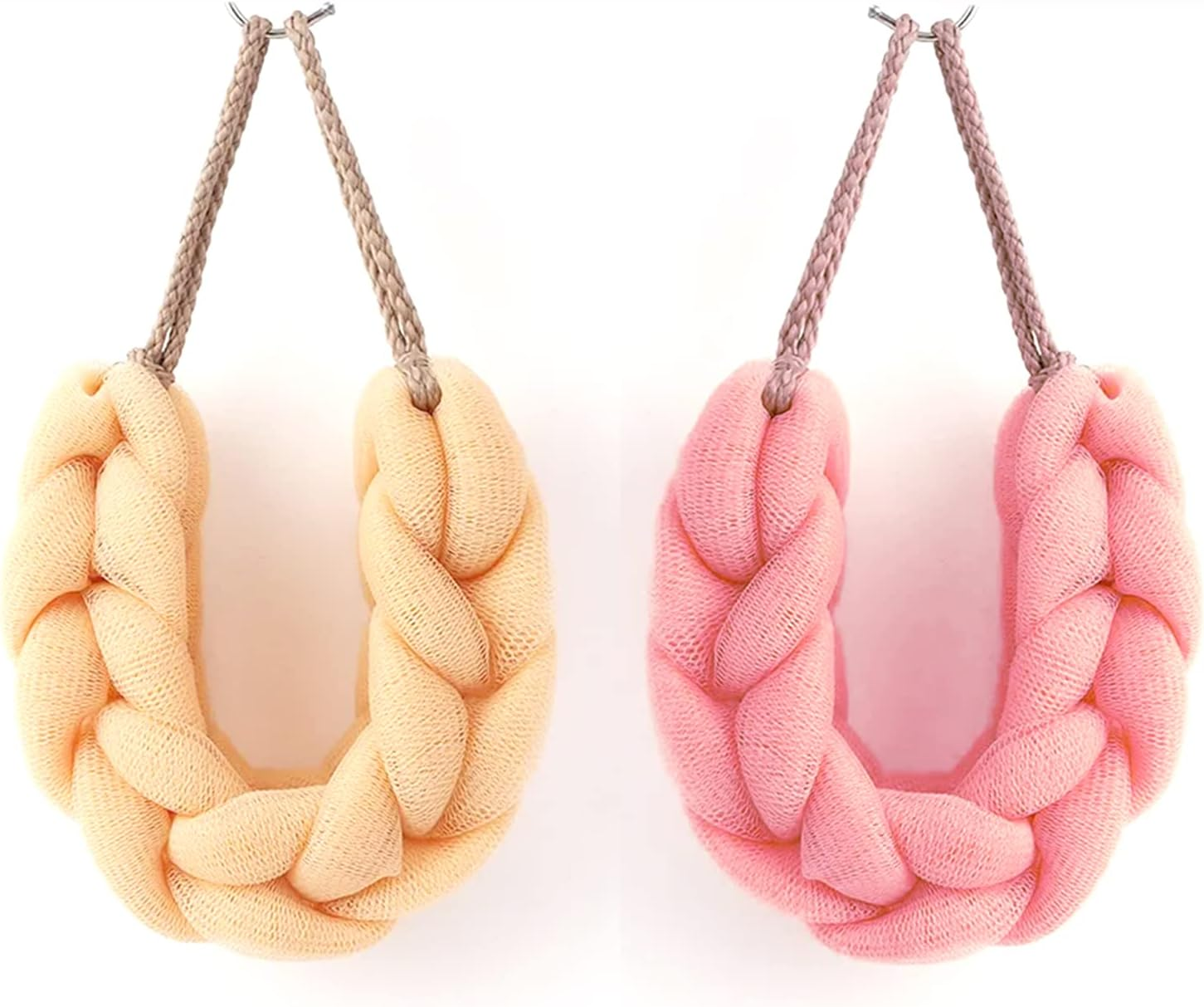 Majestique Mesh Bath Belt Long Bath Loofah Stretchable Braided Mesh Exfoliating Back Scrubber Body Shower Sponge -Random Colors Value Pack Best for Men and Women (Pack of 2) image number 1