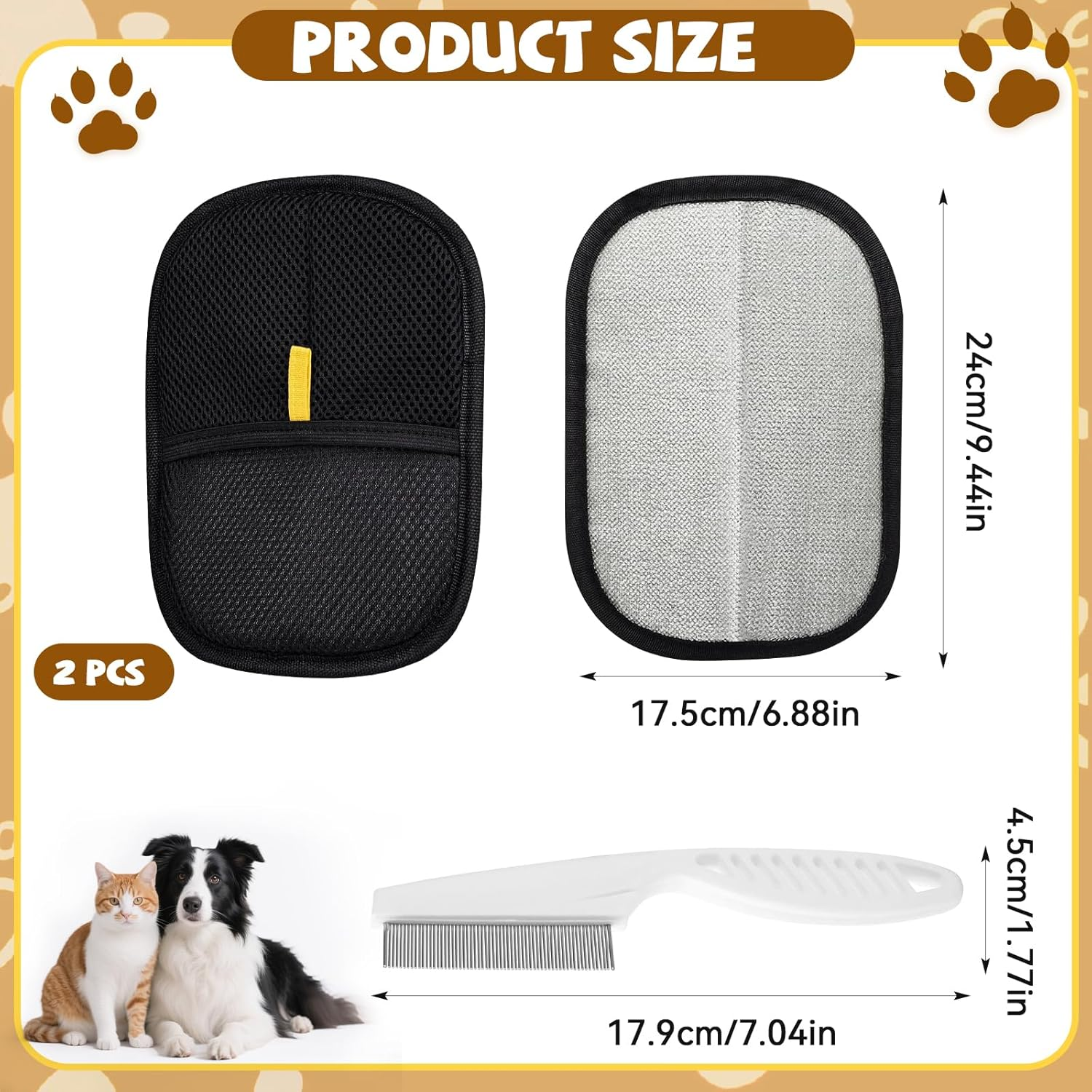 Pack of 2 Electrostatic Hair Removal Gloves 2025 Pet Hair Remover Gloves, Reusable Fur Magnetic Glove for Dogs, Cats, Cleaning Hair Removal and Beauty Purposes image number 5