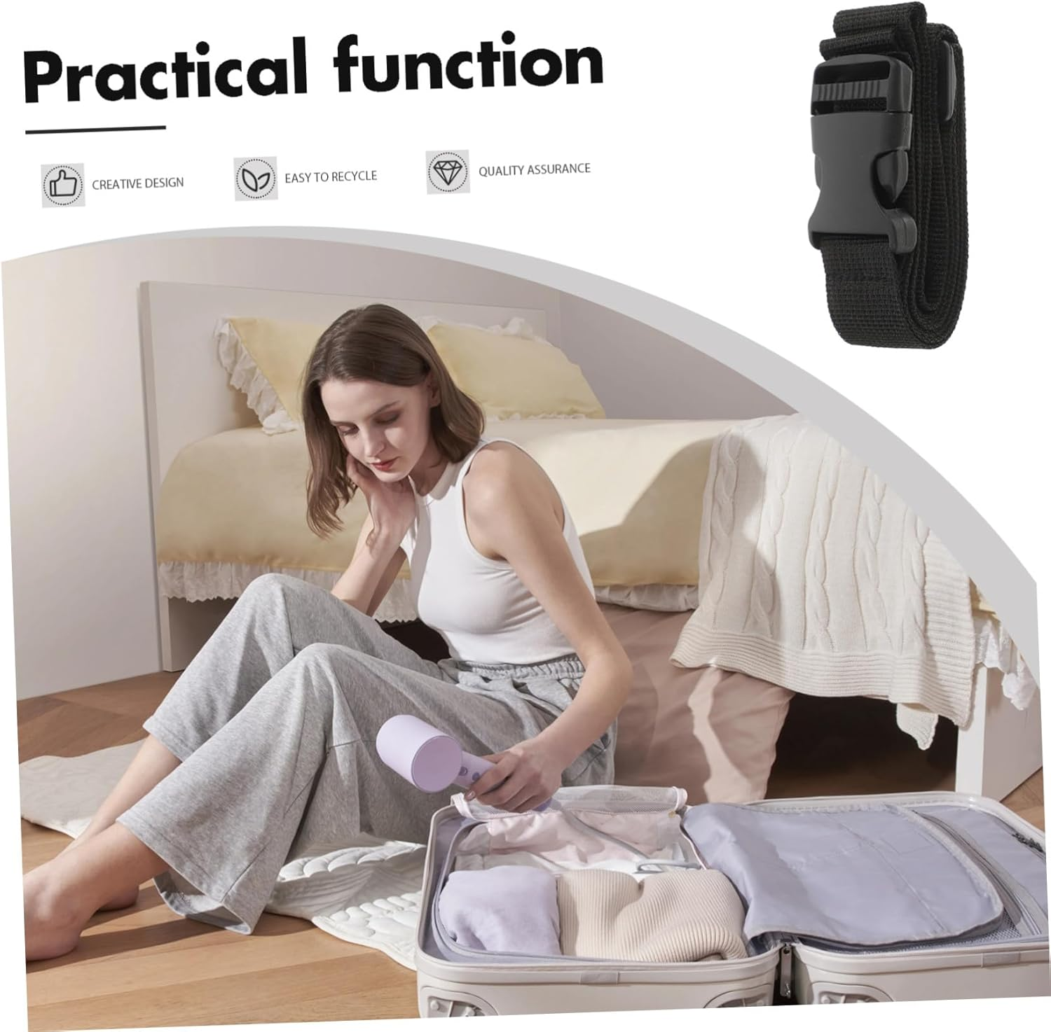 LAPYAPPE Adjustable Utility Bag Strap with Secure Buckle Wide Multipurpose Luggage Strap Extender for Hiking Backpacks Outdoor Gear Travel and Sports Bags image number 6