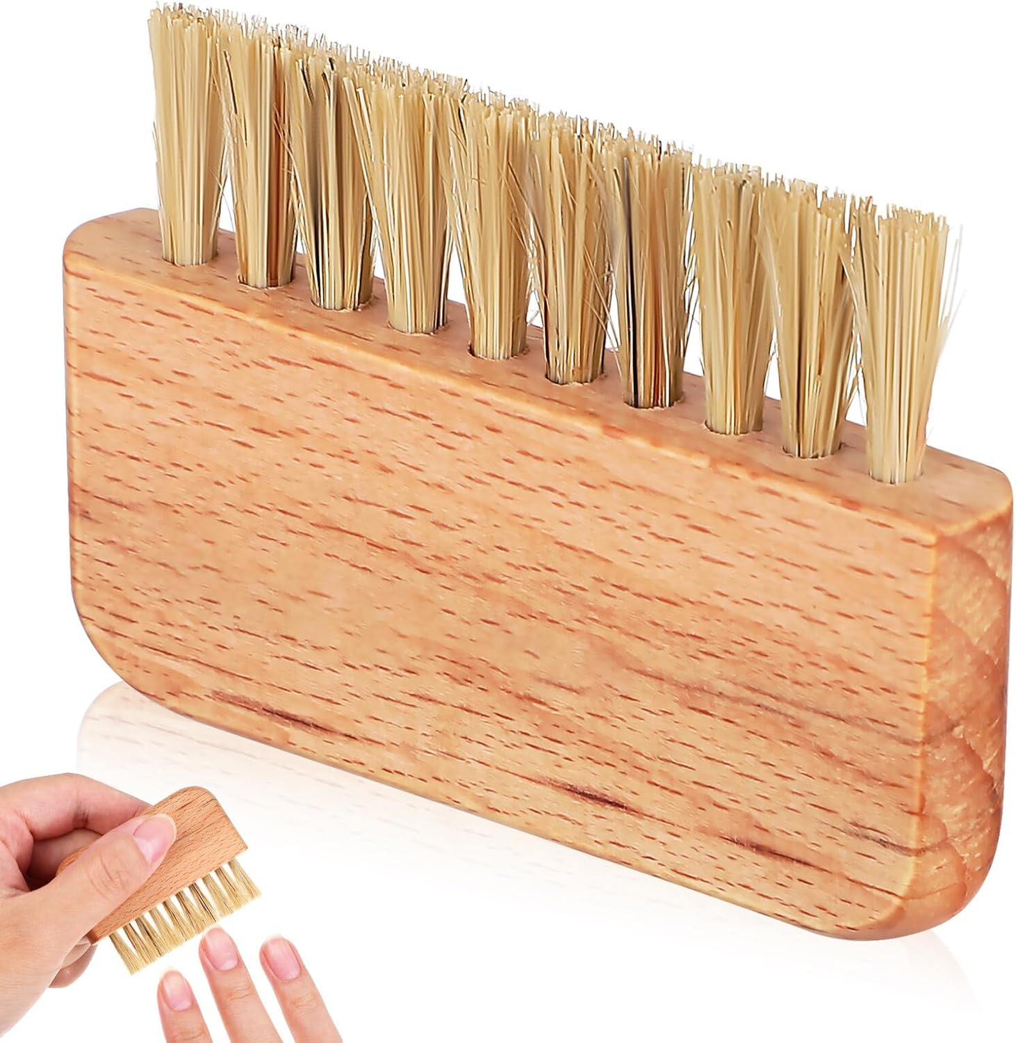 ARTSEWPLY Wooden Nail Brush with Dense Stiff Boar Bristles for Deep Fingernail and Toenail Cleaning Skin-Friendly Pedicure Scrub Tool for DIY Manicurists and Nail Care Specialists image number 4