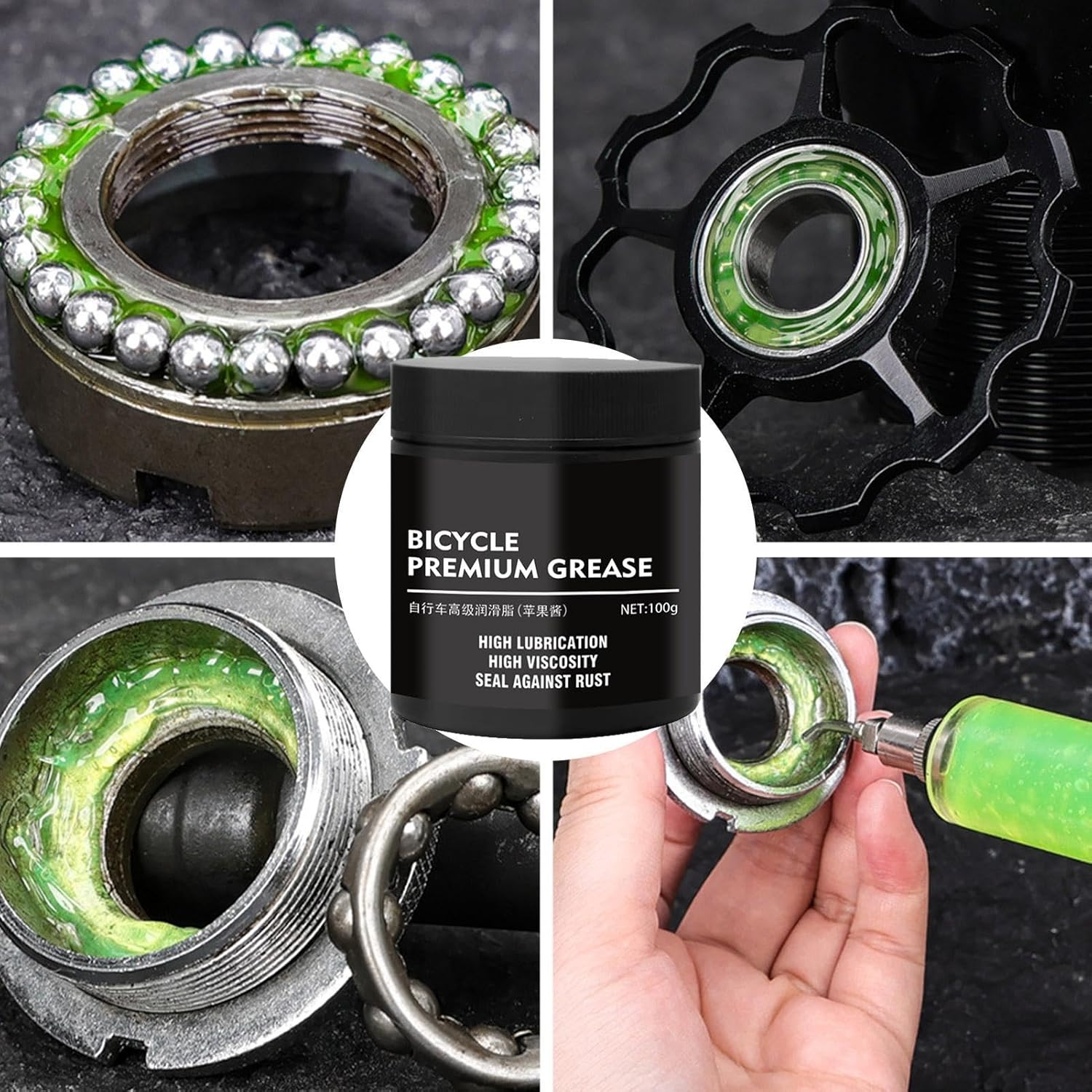 Cycle Chain Grease, Bearing Cycle Grease Chain Bike Lubricant, Multi-Purpose Rustproof Cycle Cleaner Long Lastingchain Wax for Forks & Wheel