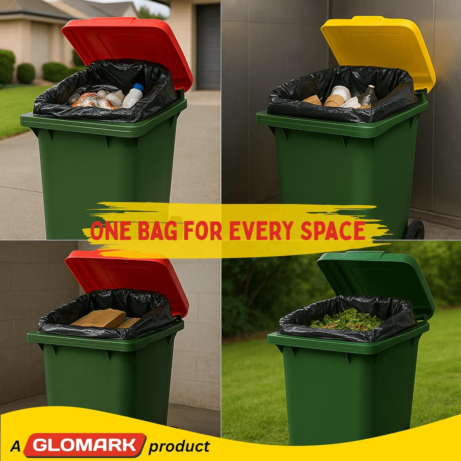 240L Extra Heavy Duty Council Bin Liners, Fits 240L Wheelie Bin, Large Strong Garbage Bags, Extra Strong Rubbish Bags for Outdoor Trolley Bins, 50 Bags Value Pack image number 1