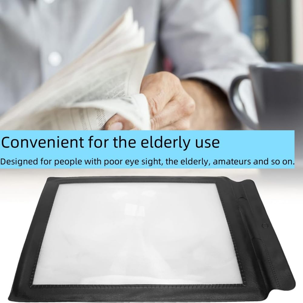 1PCS A4 Magnifier, Professional Large Sheet Magnifying Glass Flexible Optical PVC Practical for Reading Books for Tiny Objects(Black) image number 5