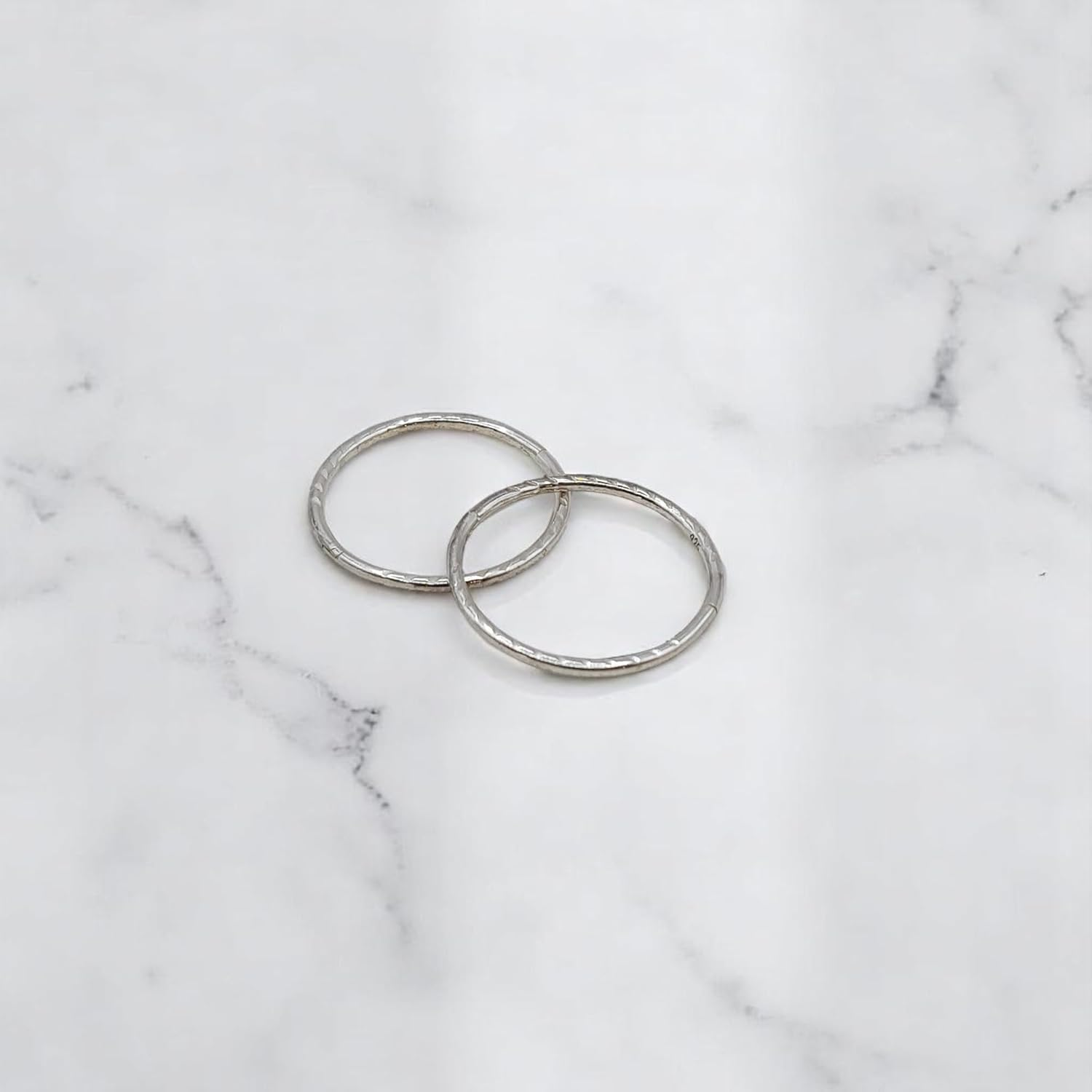 SERENITY SLEEPERS 925 Sterling Silver Seamless Diamond Cut Twist Sleeper Hoop Earrings - Hypoallergenic 18G Hinged Hoops for Continuous Wear (8Mm-14Mm) - Unisex Women Men Body Jewellery for Ears image number 1