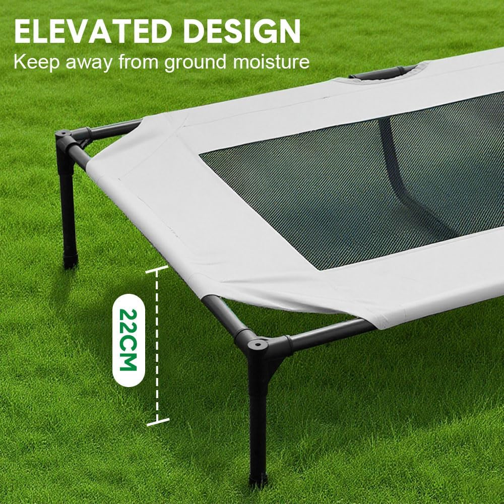 Melpet Raised Dog Bed Large Elevated Pet Bed Scratch and Moisture Resistant Breathable Kennel with Non-Slip Feet Indoor Outdoor for All Seasons Max Load 100Kg image number 1