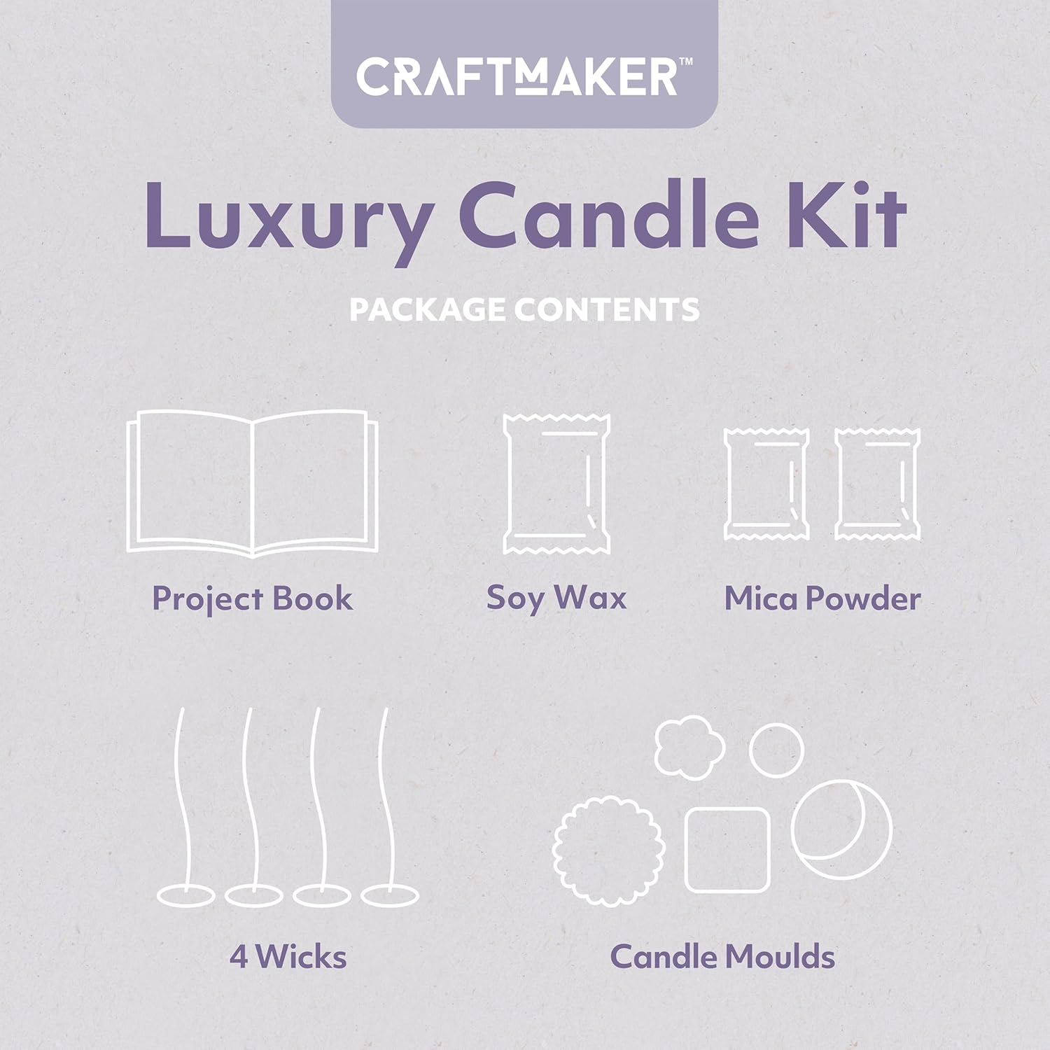 Craft Maker Luxury Candles Kit - DIY Candle Making for Adults - Wax and Moulds Included - Easy-To-Follow Projects - Creative Arts and Crafts - Luxury Gifts image number 2