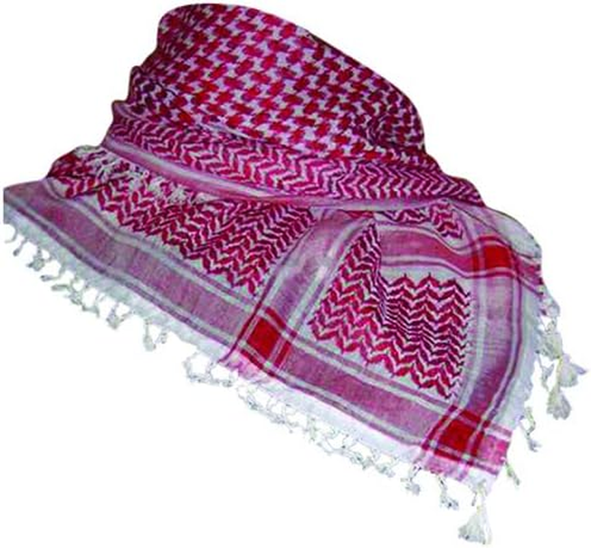 Desert Dress Men'S Red and White Shemagh Scarf Arab Saudi Tassels Prince