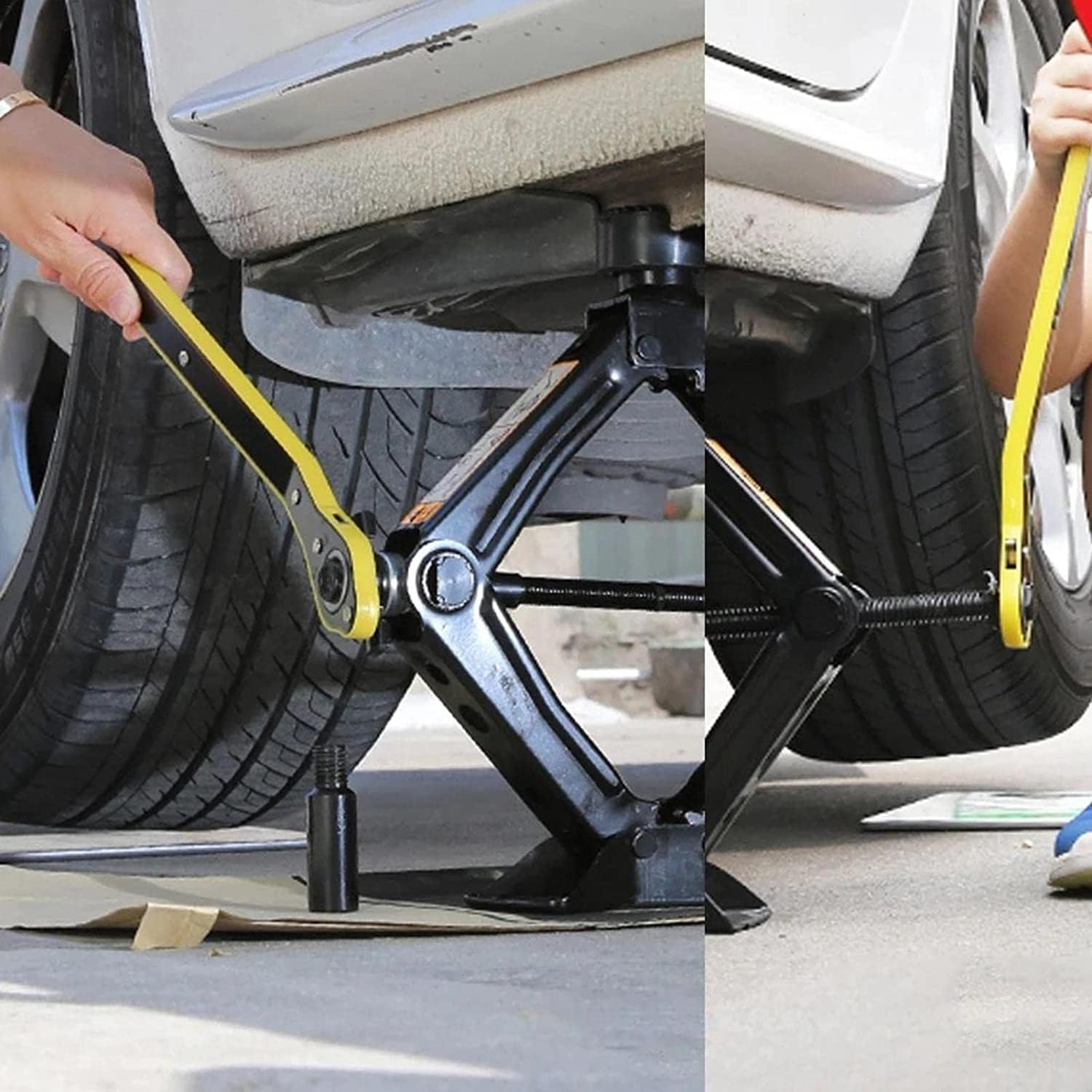 Universal Automotive 360&deg; Swivel Labor-Saving Jack Ratchet Wrench, Scissor Jack Lift Speed Handle Tool Jack Lug Handle Tool Tire Wheel Jack Wrench for Travel/Truck/Suv (2 PCS) - 1-B-Pcs image number 4