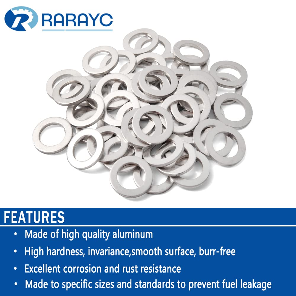 50 Pcs Oil Crush Washers Drain Plug Gaskets Replacement for Honda 94109-14000 Accord Civic CR-X CR-Z CR-V and More