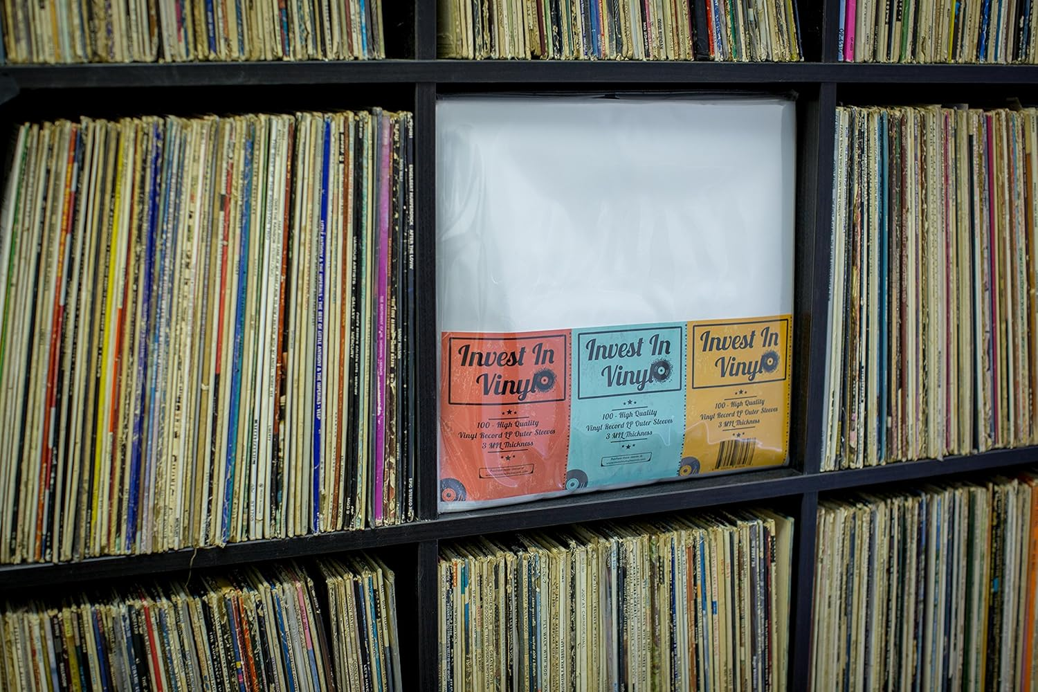 Invest in Vinyl 100 Clear Plastic Protective LP Outer Sleeves 3 Mil. Vinyl Record Sleeves Album Covers 12.75" X 12.5" Provide Your LP Collection with the Proper Protection