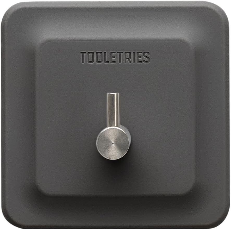 TOOLETRIES Arnold Silicone Shower Hook - Toiletries Organizer, Silicone Hooks, Removable & Reusable Shower Accessories - Charcoal image number 3