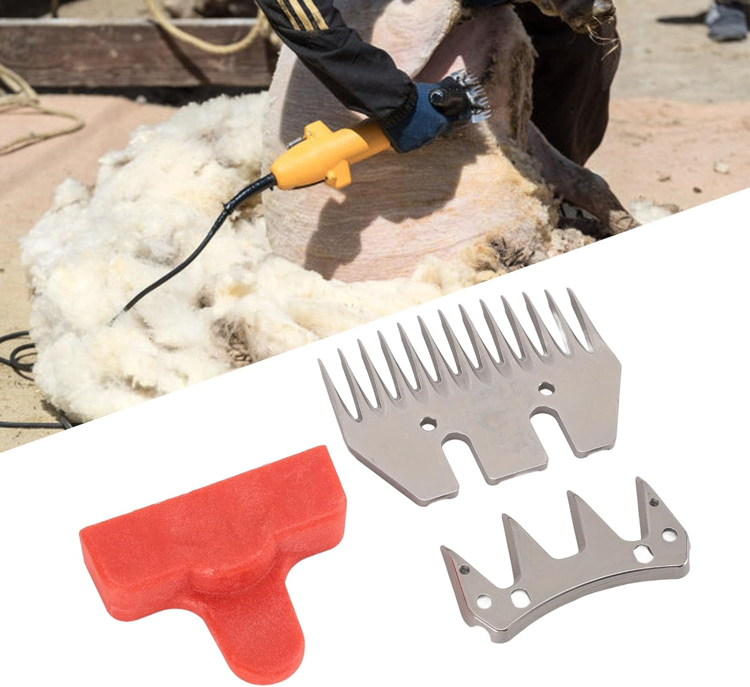 Sheep Shears Replacement Blades, Sheep Shears Wool Clippers Replacement Blades Straight 13 Tooth 4 Tooth Stainless Steel Sheep Clippers Shearing Blades for Sheep Alpacas Goats