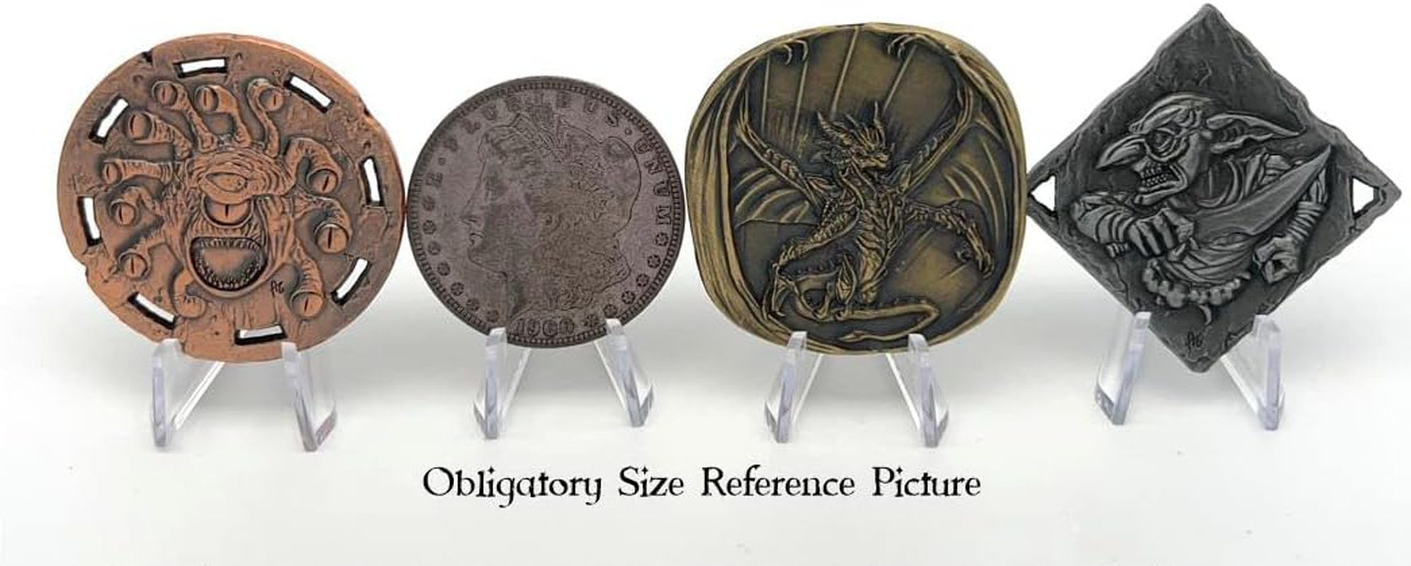 Cryptic Creative Silver Goblin Decision Coin D2 Heads-Tails - Yes-No RPG LARP image number 5