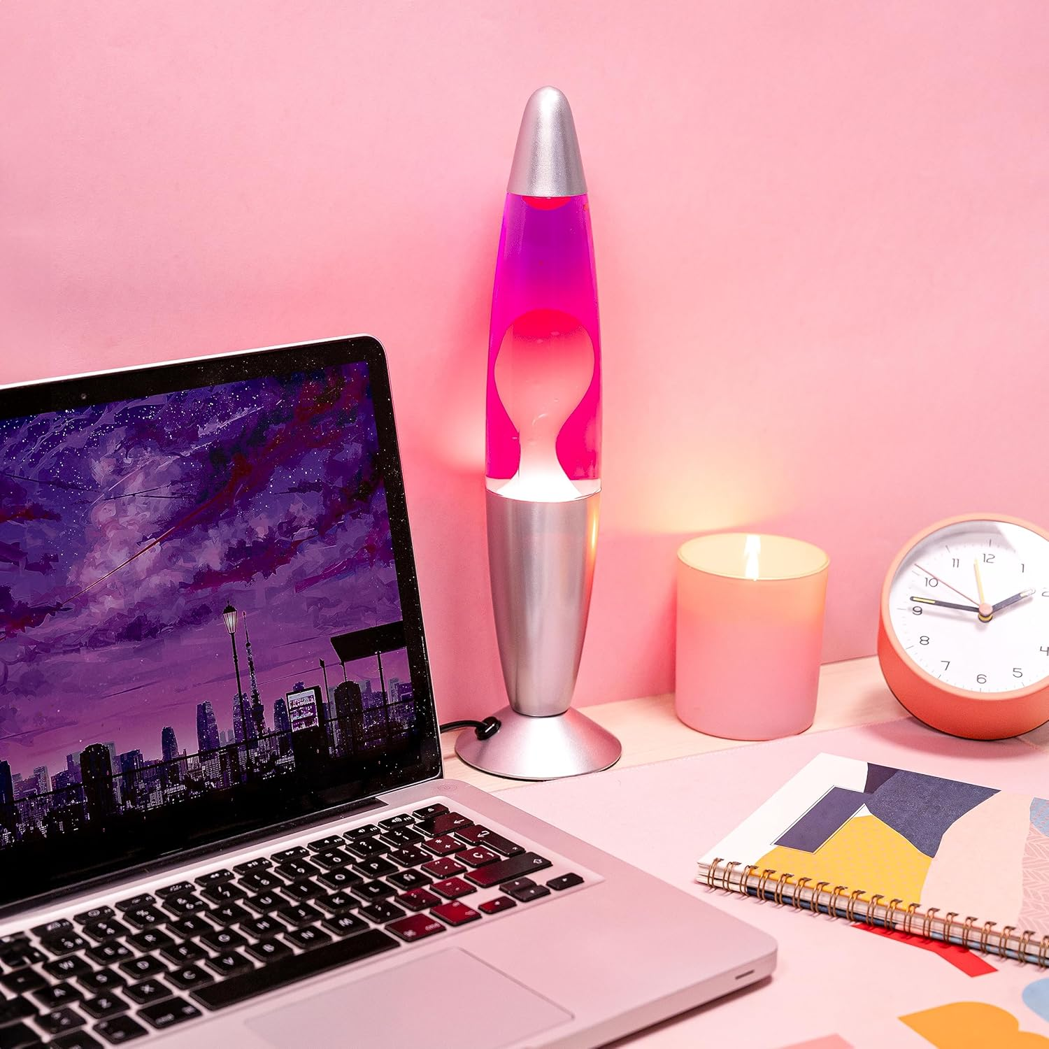 Fisura GIFTMARKET - Red and Purple Lava Lamp. Bedside Lamp with 2 Lights Included. Nice Teen Gift Retro Lamp 34 X 8.5 Cm. image number 3