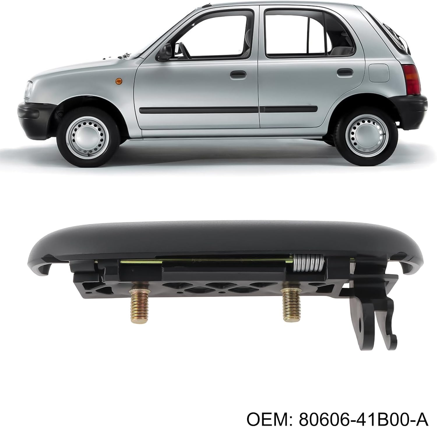 Ecsing 1Pc Front Right Outerside Door Handle 80606-41B00-A Compatible with Nissan MICRA II K11 92-03 image number 2