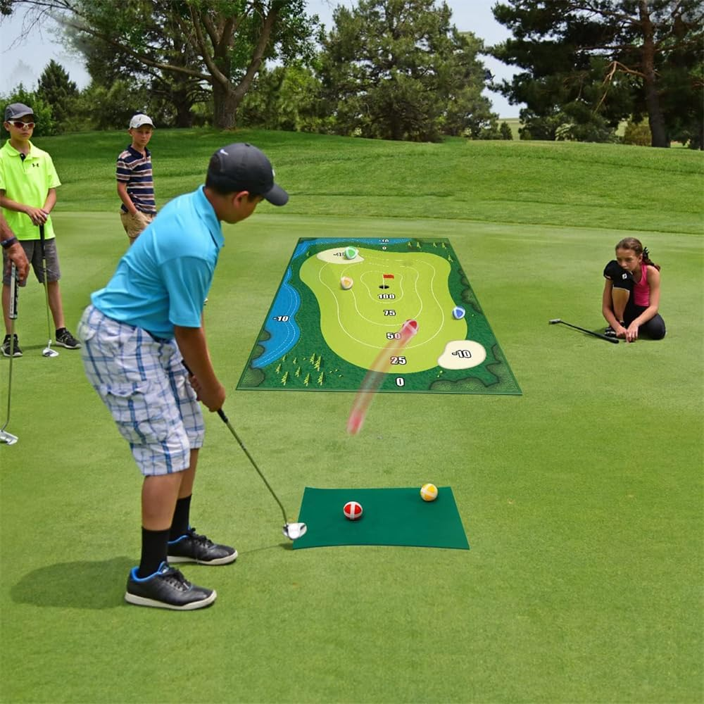 The Indoor Casual Golf Game Set Golf Hitting Mats Golf Putting Royale Golf Game Training Equipment image number 5