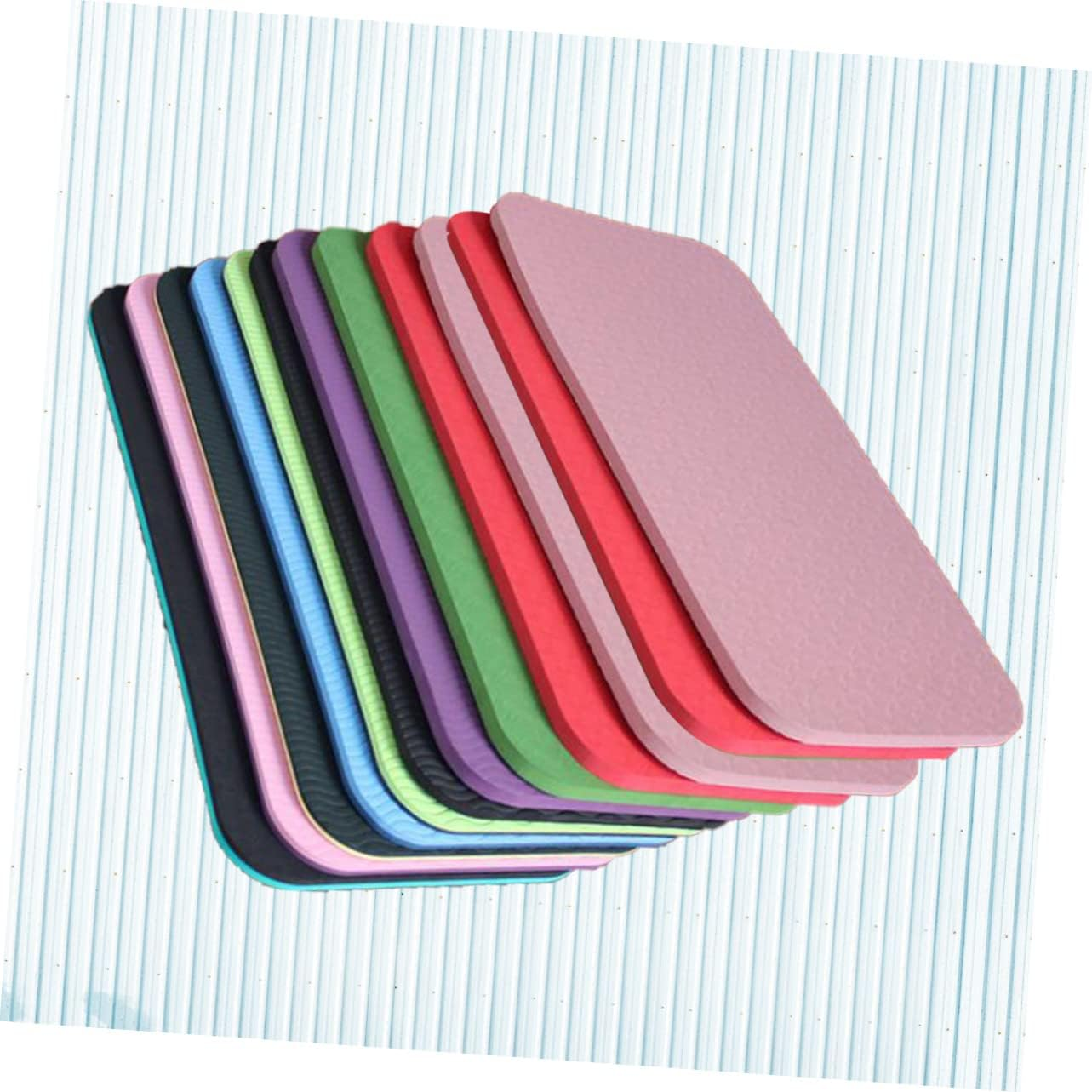 Outanaya 12Pcs Yoga Knee Pads Thicken Yoga Cushion for Sitting and Kneeling Lightweight and Portable Cushion for Sports and Outdoor Use Random Colors