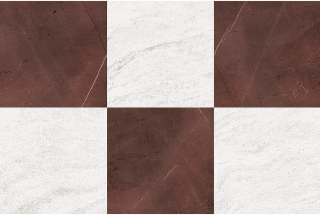 Floorpops X Chris Loves Julia Bonneville Oxblood Peel and Stick Floor Tiles, FP6333