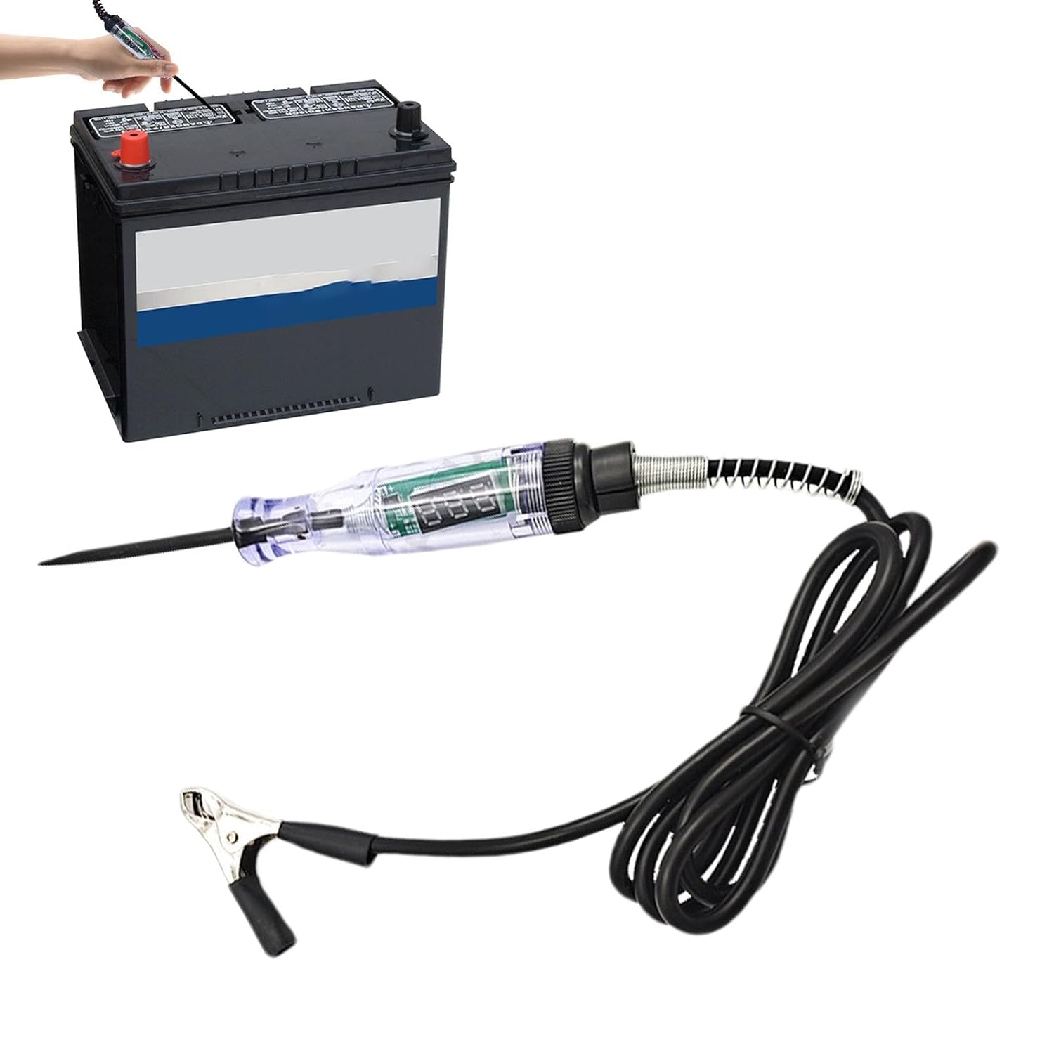 Automotive Test Light - Auto Electric Tester Light Tool,Steel Probe and Alligator Clip, Car Voltage Circuit Tester for Car, Trailer, Ship, Motorcycle