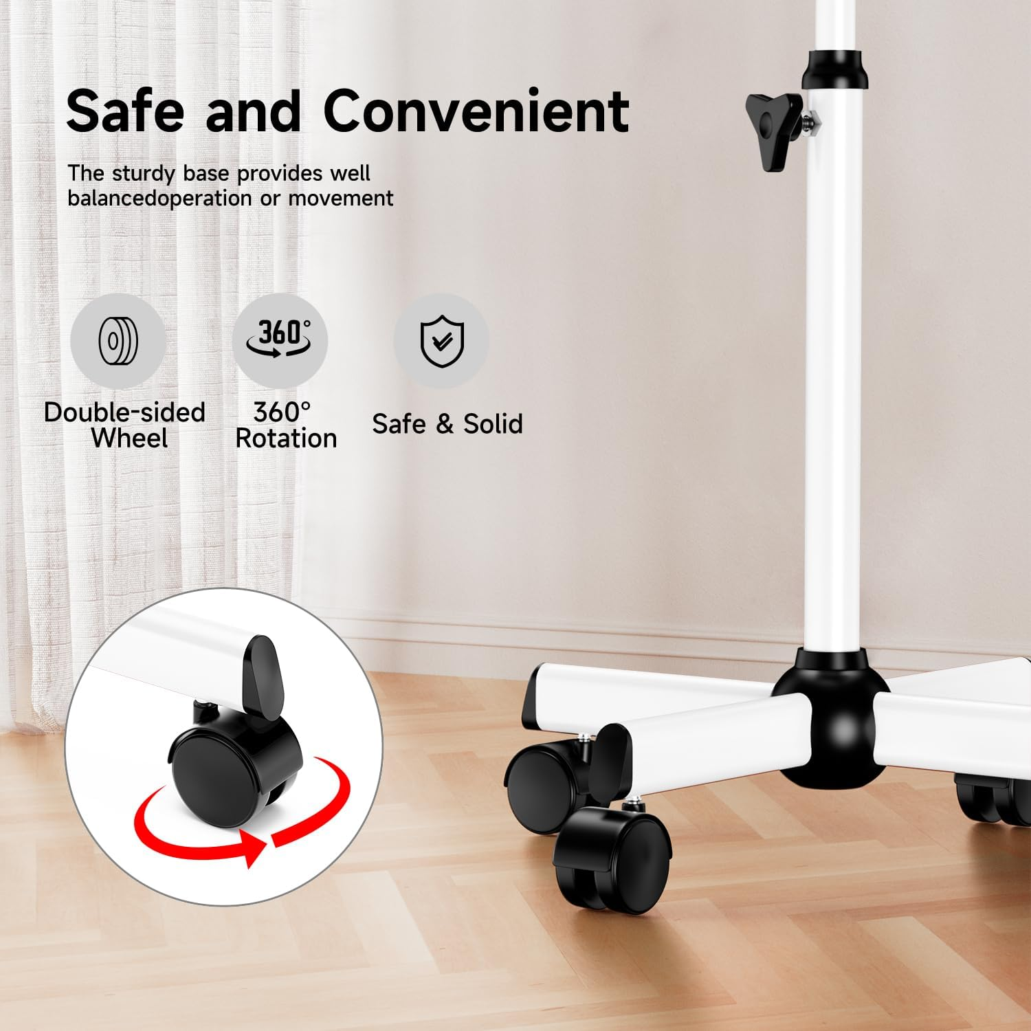 Premium Salon Trolley on Wheels - Rolling Cart for Tattoo, Hairdresser, Spa Clinic Storage - White - Black image number 6