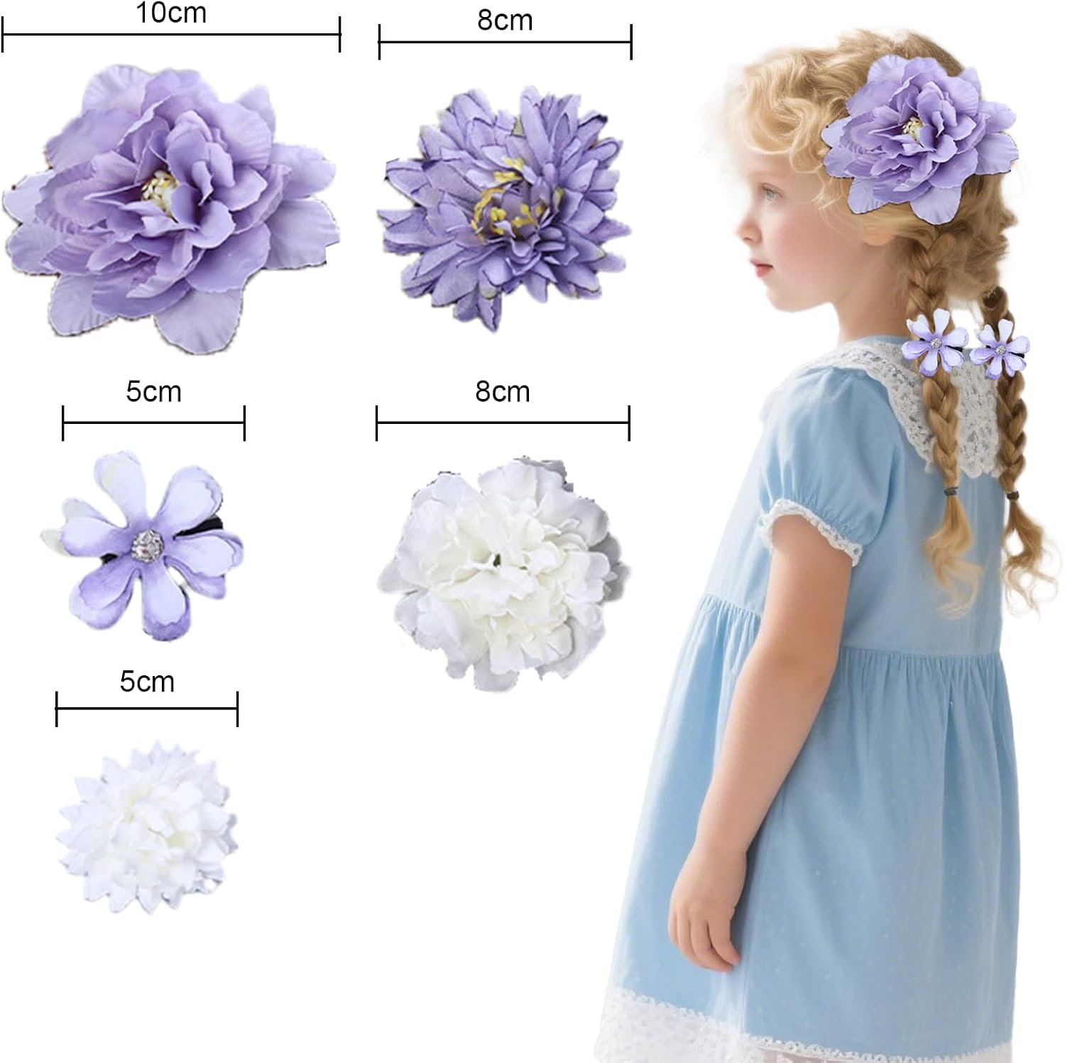 Pack of 21 Flower Hair Clips, 3D Flowers Colourful Flowers Hair Clips for Women, Artificial Flower Hair Clip, Hair Clip, Ideal for Wedding and Party image number 2