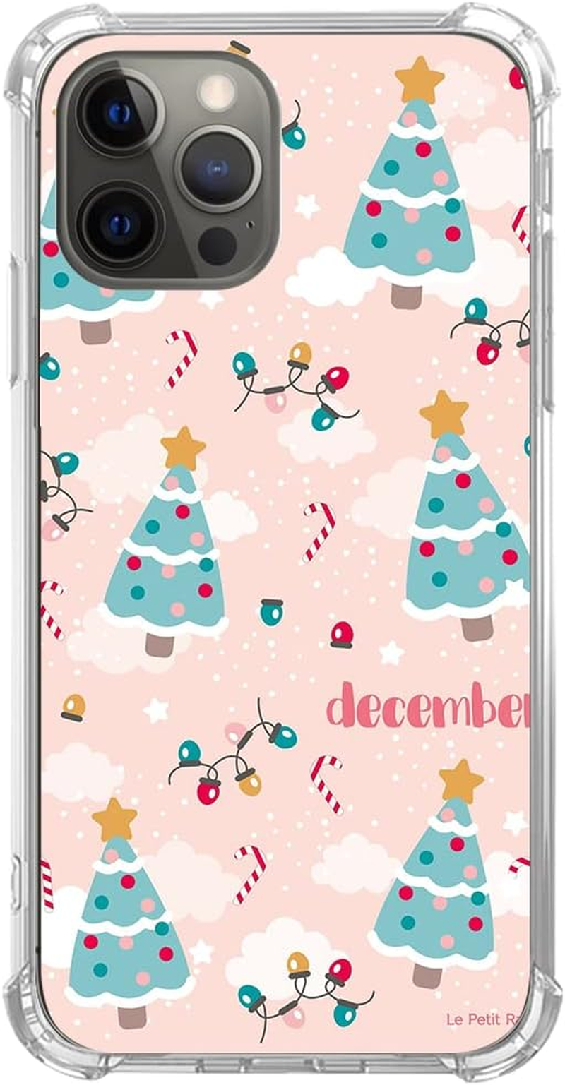 Christmas Tree Lights Pattern Case Compatible with Iphone 12/12 Pro, Cute December Christmas Tree Lights Pattern Slim Shockproof TPU Bumper Protective Cover Case for Iphone 12/12 Pro