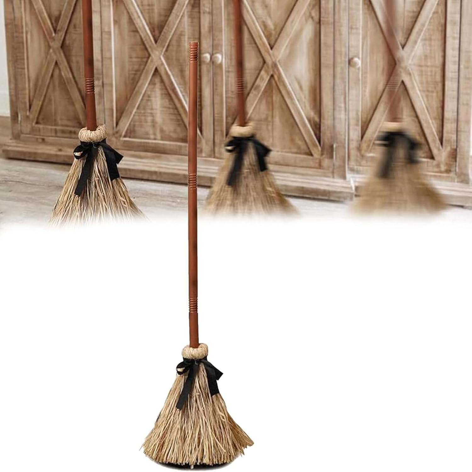 Floating Witch'S Broom, Animated Witches Moving Broomsticks Scary Decorations, Spooky Sounds Dancing Broom for Indoor Party Homefloor Decor Masquerade Decoration image number 1