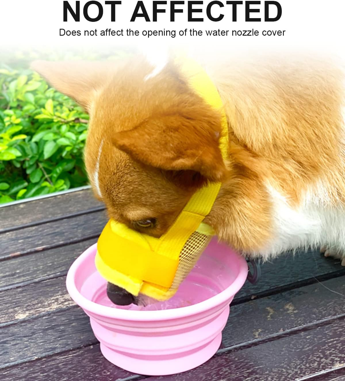 Pack of 2 Nylon Muzzles for Dogs, Breathable, Safe, Quick Fit for Small, Medium Dogs, Breathable Mesh, Prevents Biting, Chewing and Barking (L, Black Yellow) image number 4