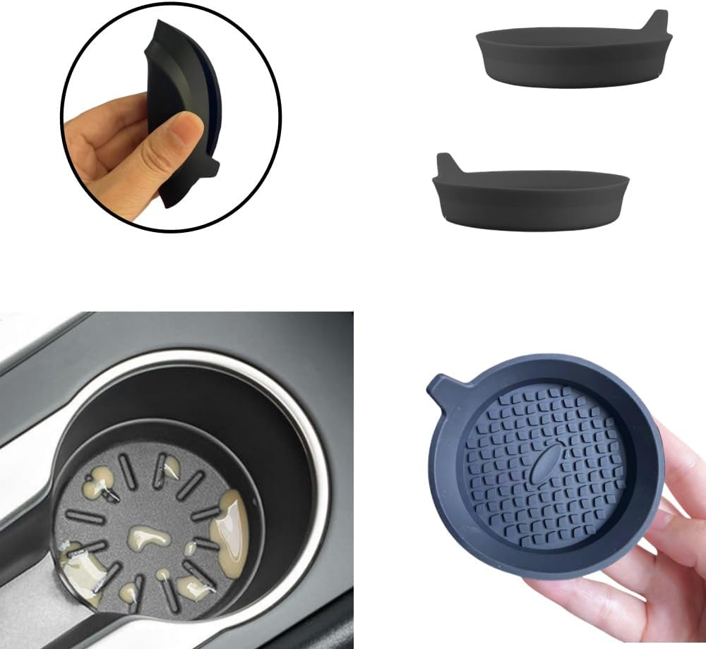 6 Pcs Car Coasters, 2.75In Silicone Car Coasters, Temperature Resistance Car Cup Mat, Washable Cup Holder Insert Coaster Spill image number 1