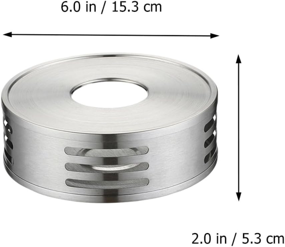 Hoement Stainless Steel Teapot Warmer with Glass Candle Warmer Base, Household Metal Tea Stove for Coffee and Tea Pots, Heat Preservation Accessory for Home and Office Use image number 3