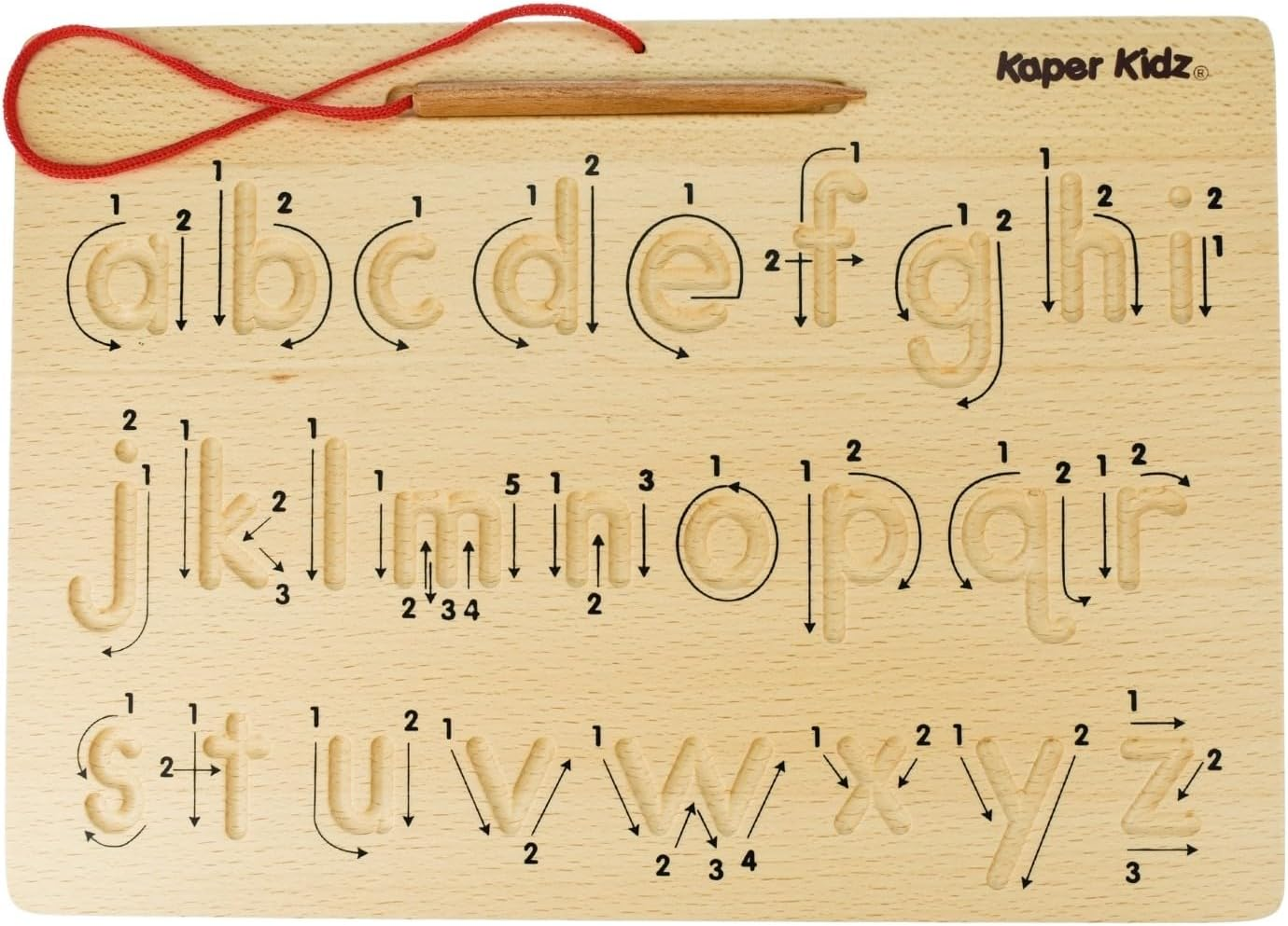 Kaper Kidz - WT362 ALPHABET TRACING BOARD DOUBLE SIDED: Upper and Lower Case Letters, Directional Arrows, Grooved Surface - Educational Tool for Preschool and Kindergarten Prep image number 4
