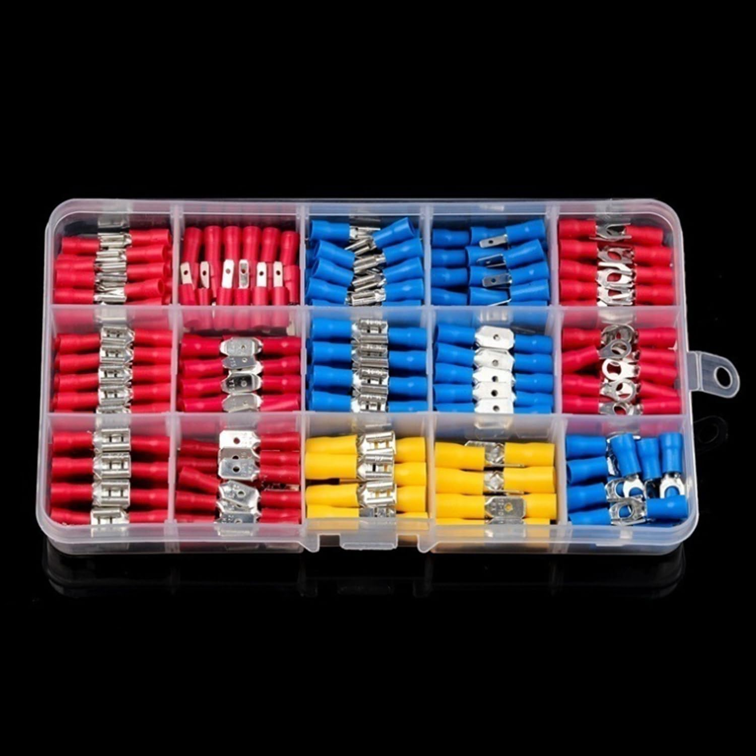 Yotsuba 280PCS Crimp Connectors, 2.8Mm 4.8Mm 6.3Mm Male and Female Spade Connector Kit, 15 Types Crimp Terminals Electrical Connectors, Electrical Terminals Includes Spade Ring Fork Wire Connectors image number 4